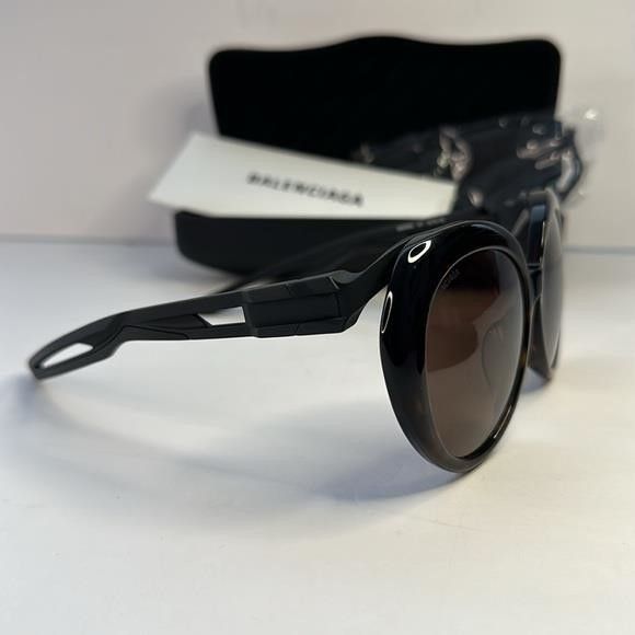 Balenciaga New Authentic Balenciaga Black/Brown BB0024S Oversized Sungl Size ONE SIZE - 9 Thumbnail
