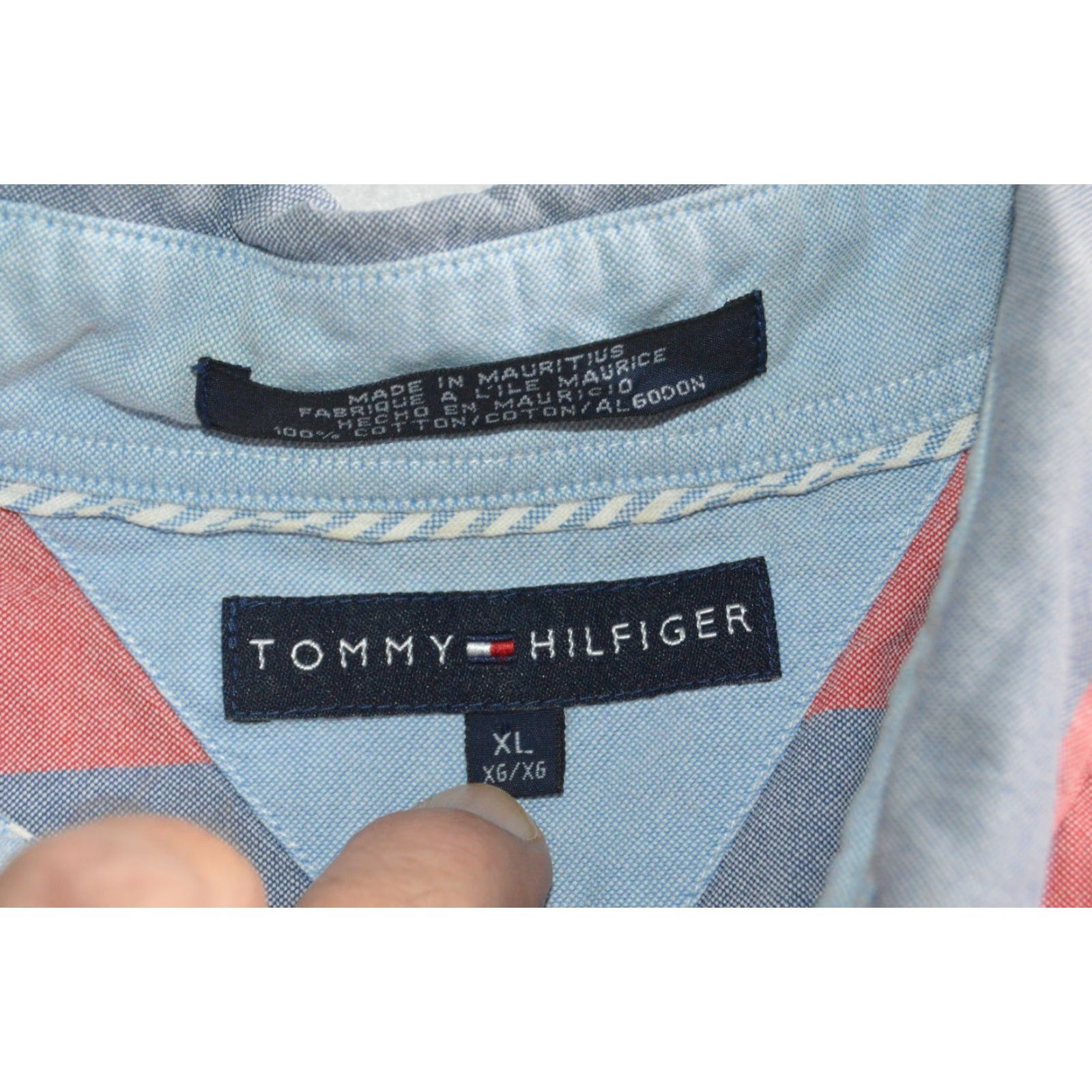 Tommy Hilfiger Tommy Hilfiger Button Oxford Shirt XL Colorblock Striped Hip Hop Preppy Size US XL / EU 56 / 4 - 4 Thumbnail