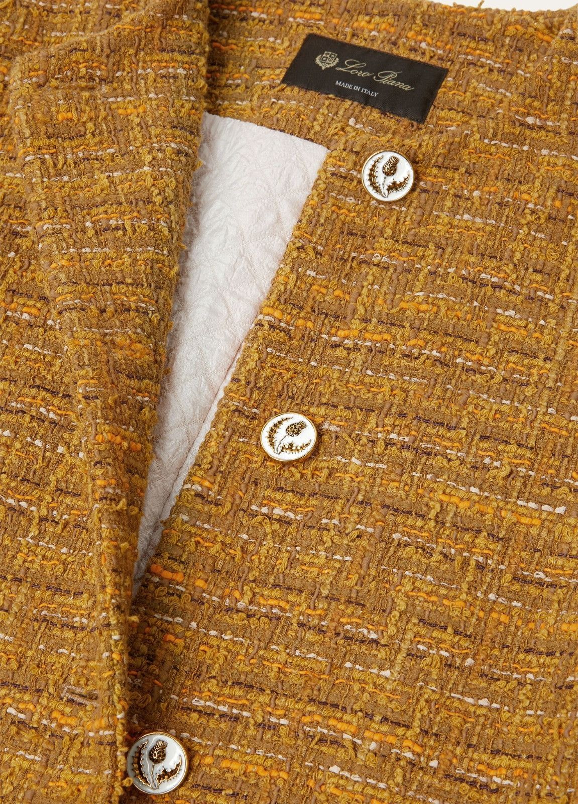 Loro Piana o1srvl11e0526 FAP0394 Oxton Tweed Coat in Mustard Yellow Size XS / US 0-2 / IT 36-38 - 2 Thumbnail
