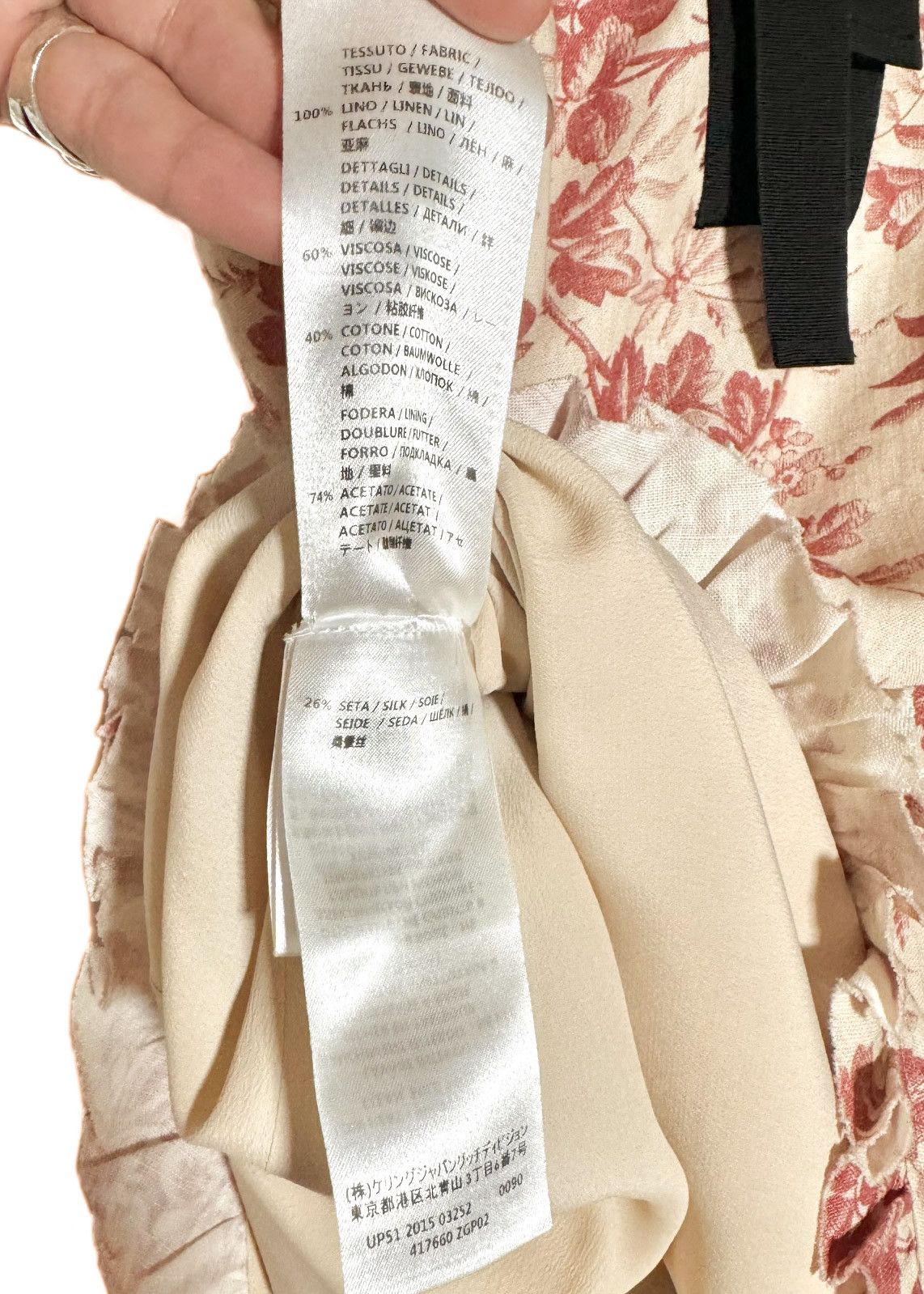 Gucci Gucci 2015 Floral Print Ivory Linen Sleeveless Dress Size M / US 6-8 / IT 42-44 - 8 Thumbnail