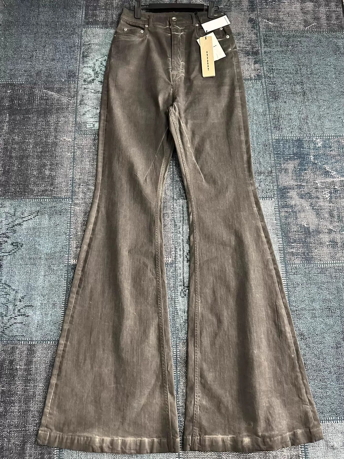 Rick Owens Gray Flared Denim Pants Size 30 Size US 30 / EU 46 - 1 Thumbnail