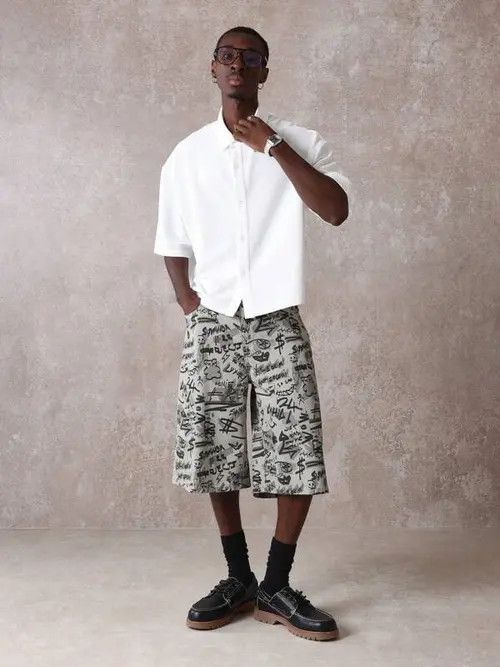 Japanese Brand × Vintage GRAFFITI vintage Y2K denim jorts skate Size US 32 / EU 48 - 2 Thumbnail