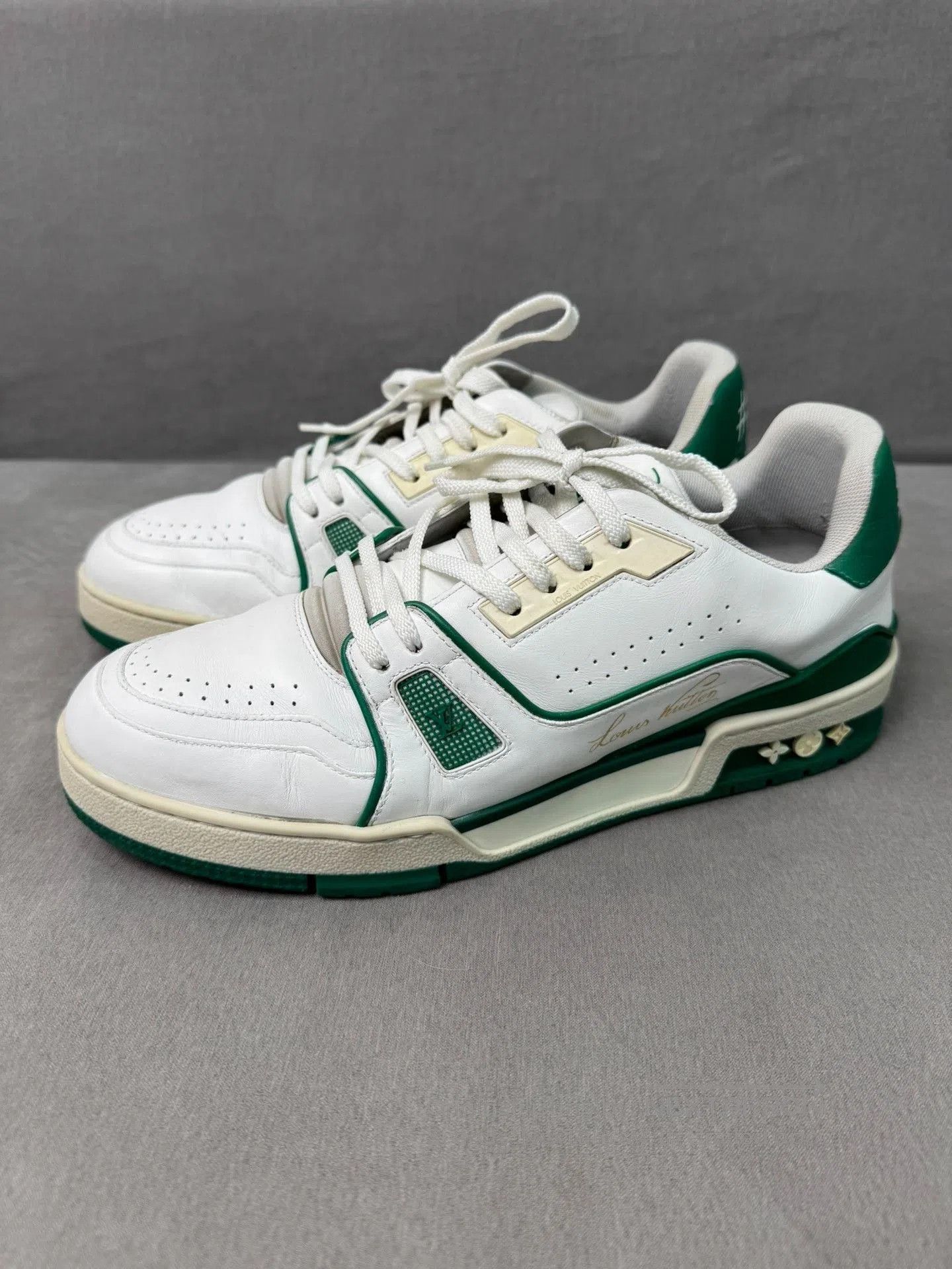 Louis Vuitton Louis Vuitton Trainer White Green. Size US 8 / EU 41 - 1 Thumbnail
