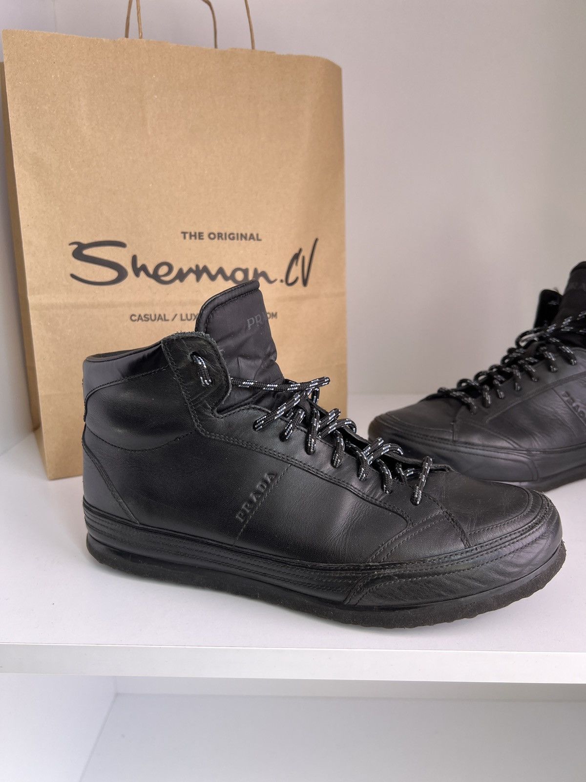 Prada × Vintage Vintage Prada High Cut Sneakers Men's Size US 8 / EU 41 - 8 Thumbnail