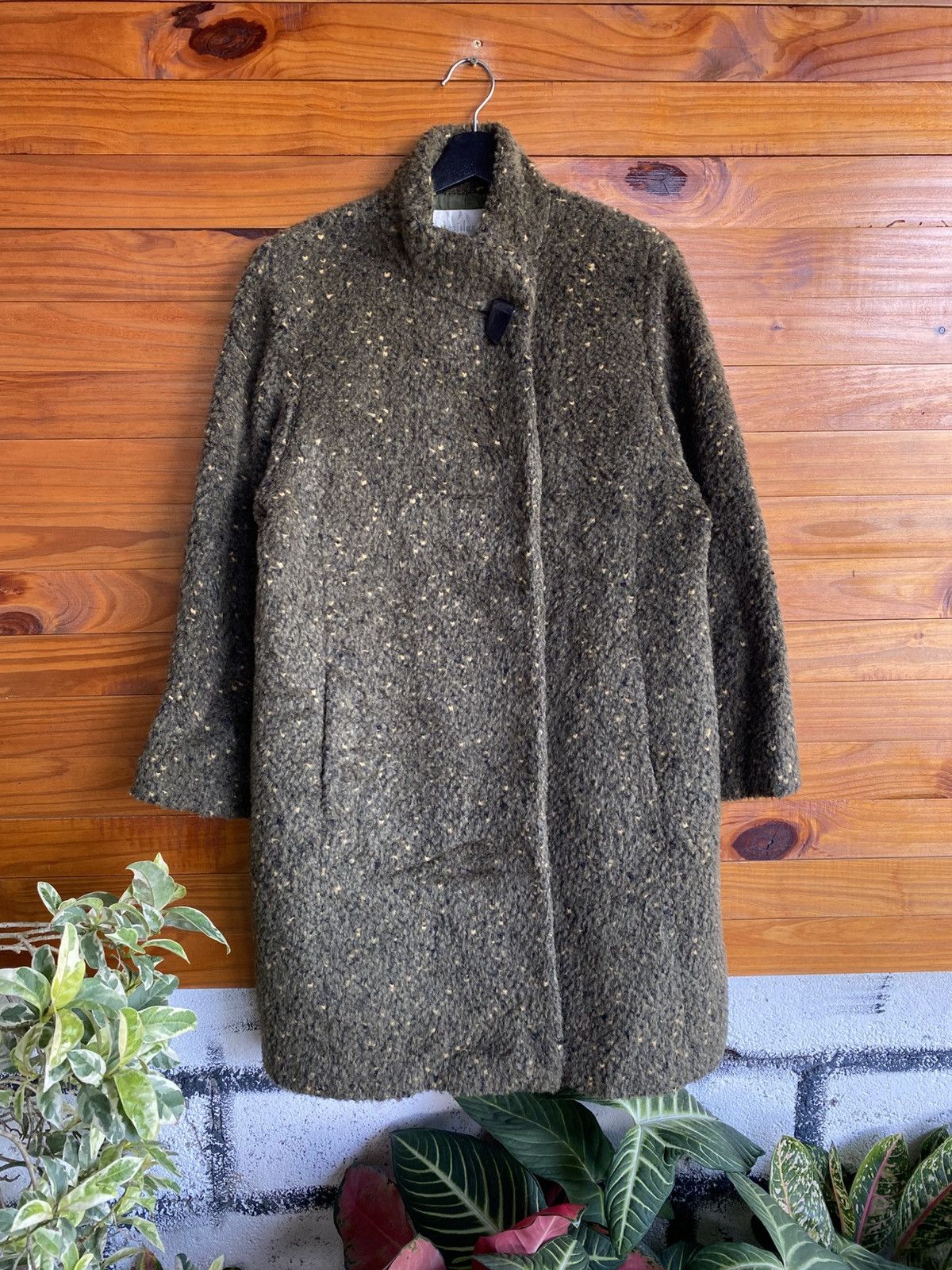Japanese Brand Vintage Lapislazuli Wool Blend Long Coat Olive Green Size M / US 6-8 / IT 42-44 - 3 Thumbnail