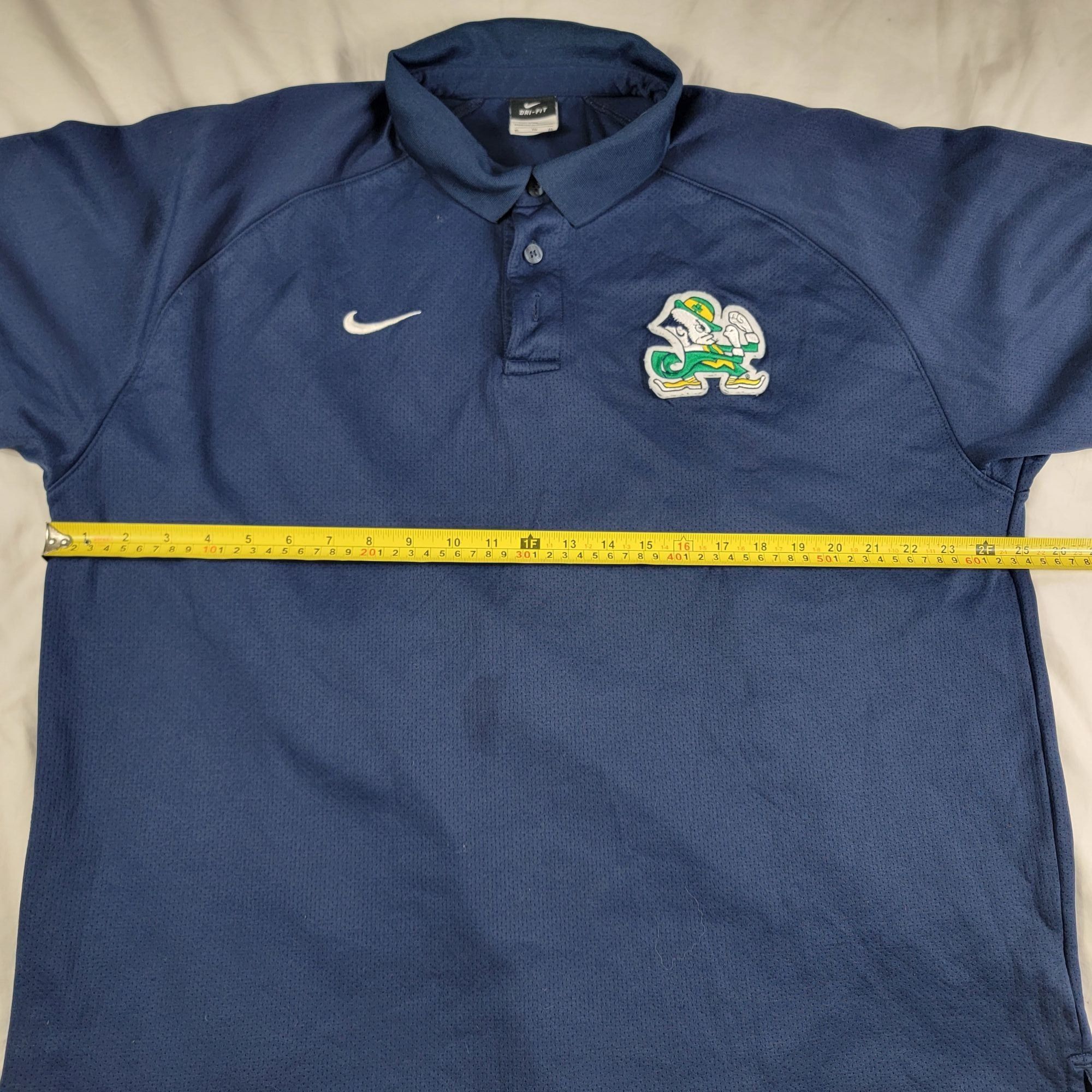 Nike Nike Notre Dame Fighting Irish Mens XL Blue Polo Shirt Long Size US XL / EU 56 / 4 - 9 Thumbnail