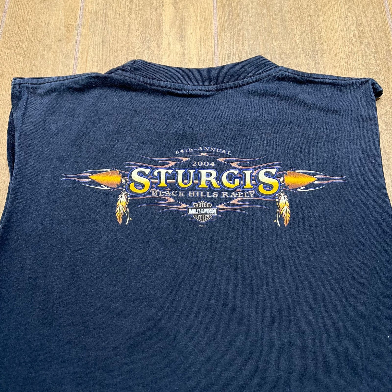 Harley Davidson Vintage 2004 Sturgis Black Hills Rally sleeveless t-Sz M Size US M / EU 48-50 / 2 - 9 Thumbnail