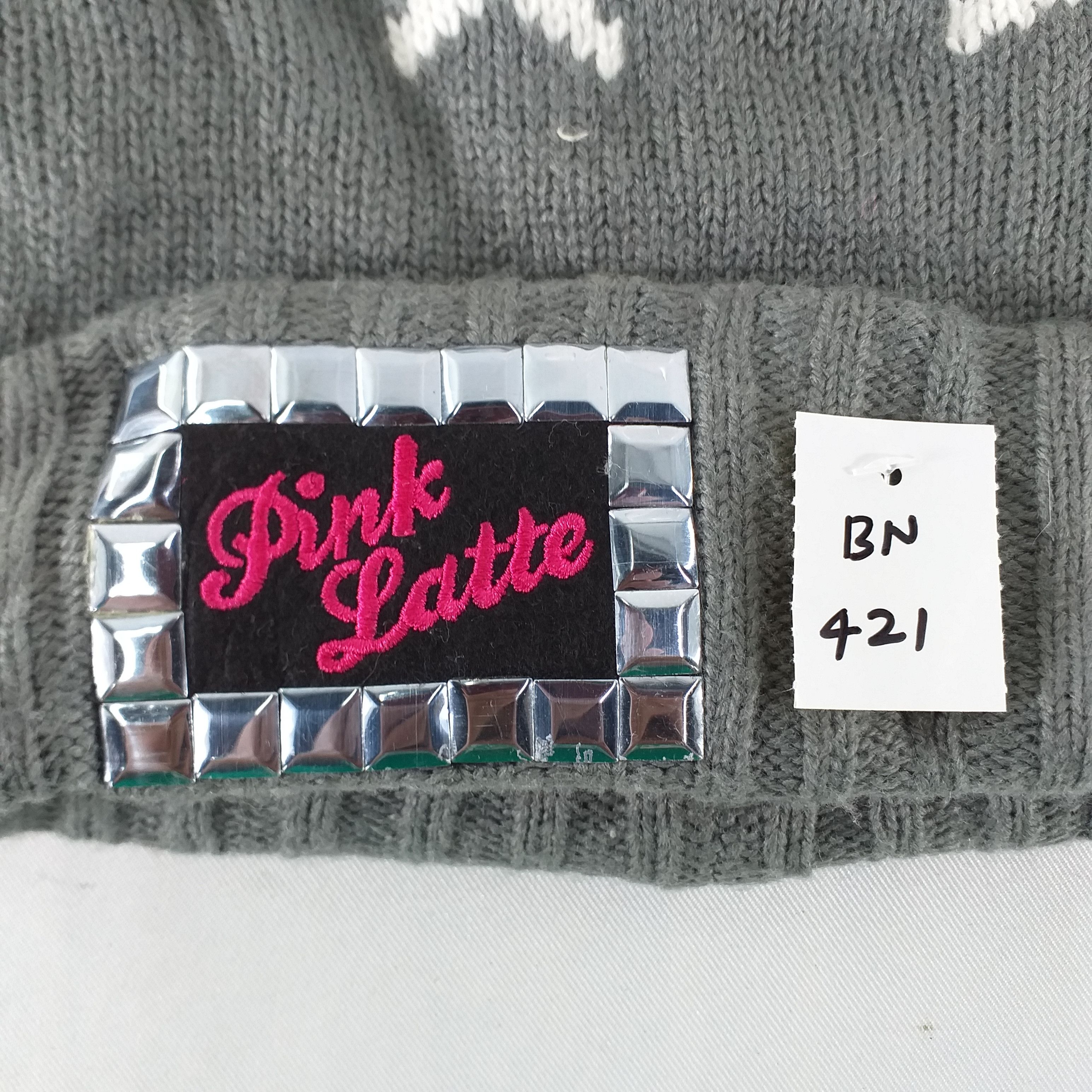 Japanese Brand Pink Latte Embroidery Snow Cap Beanie Hat -BN421 Size ONE SIZE - 9 Thumbnail