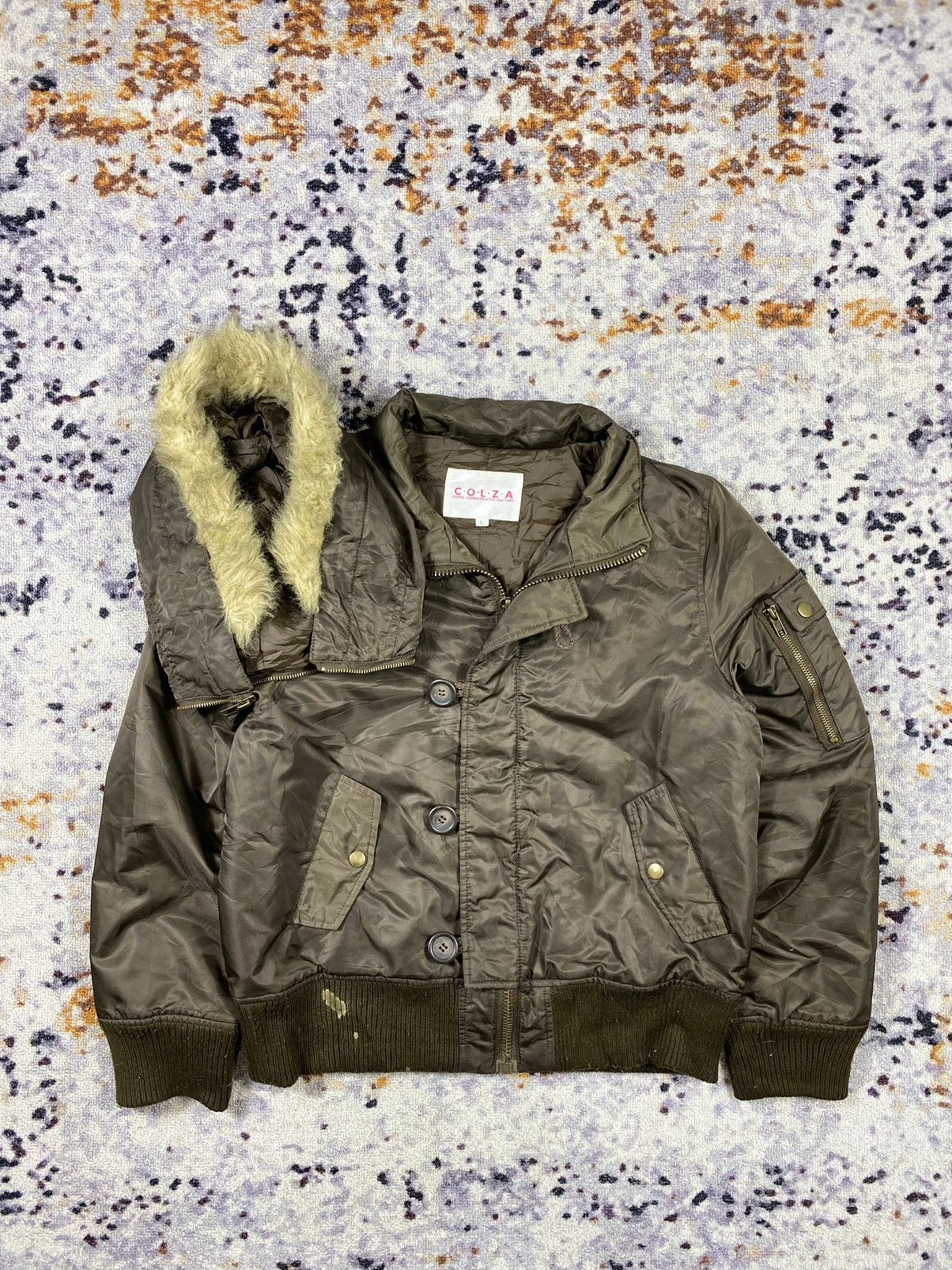 If Six Was Nine c.o.l.z.a - Fur Boxy Coat bomber army Jacket Size US L / EU 52-54 / 3 - 4 Thumbnail