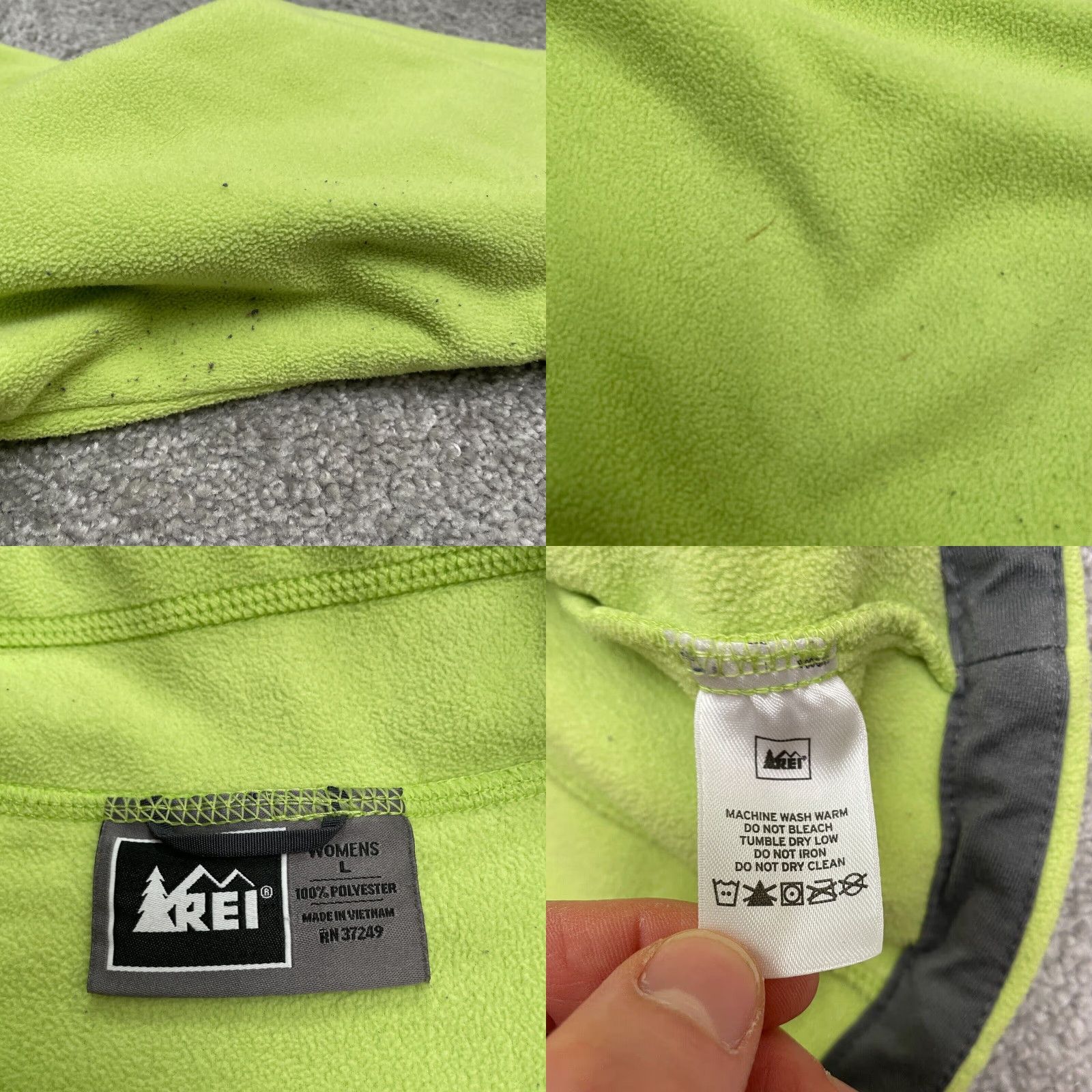 Vintage REI Fleece Jacket Women L Apple Green Full Zip Pockets Outdoor Hiking Casual Size L / US 10 / IT 46 - 8 Thumbnail