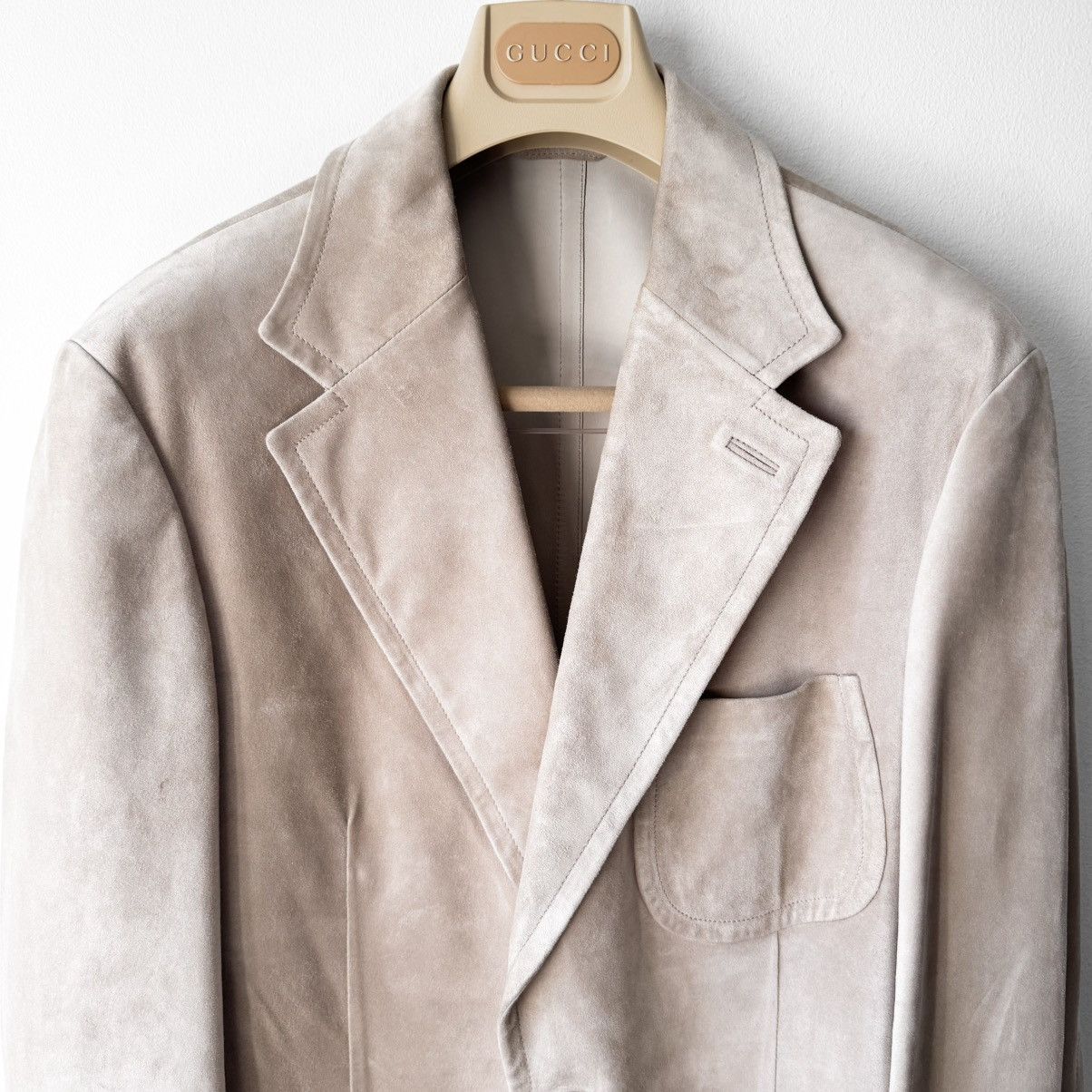 Gucci Gucci SS2005 Sand Beige Suede Leather Blazer Jacket Size US XL / EU 56 / 4 - 2 Thumbnail