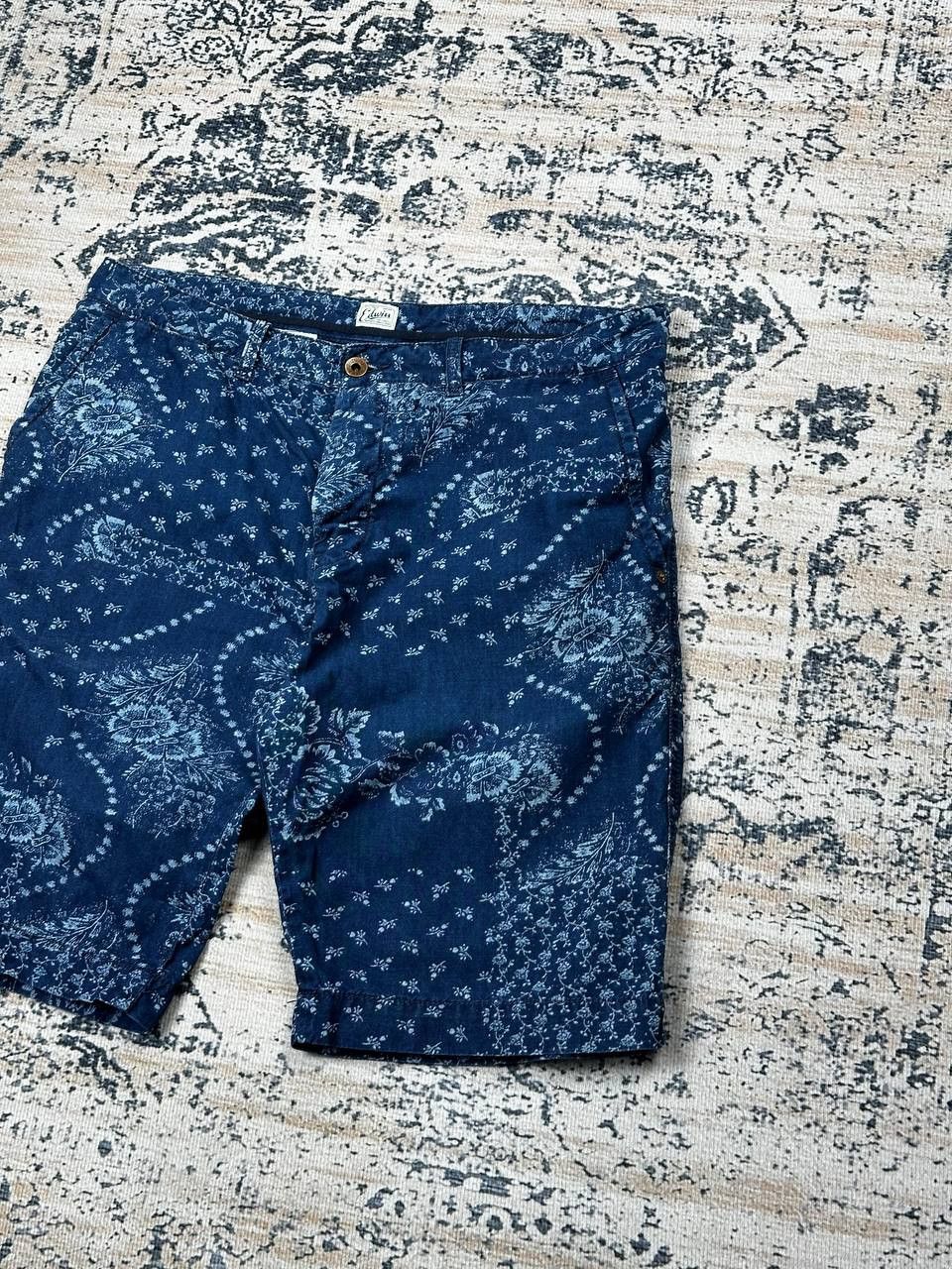 Edwin Edwin Japan Indigo Wash Printed Rail Bermuda Shorts Size US 32 / EU 48 - 2 Thumbnail