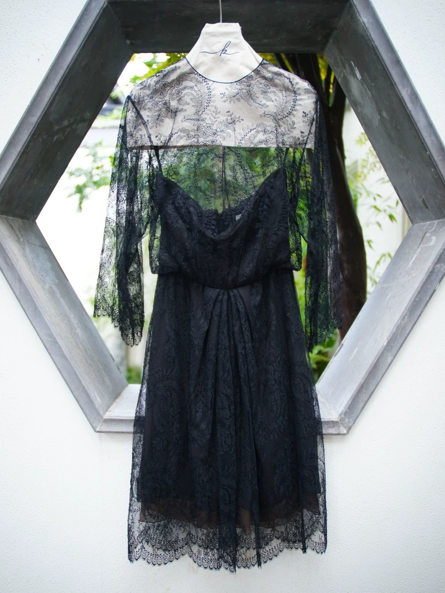Oscar De La Renta OSCAR DE LA RENTA Vtg Silk Wool Lace Bustier Dress US8 M-L Size M / US 6-8 / IT 42-44 - 2 Thumbnail