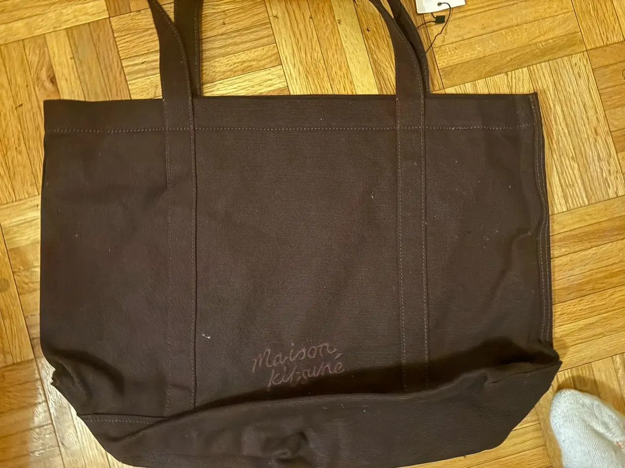 Maison Kitsune Fox Head Large Brown Tote Size ONE SIZE - 2 Thumbnail