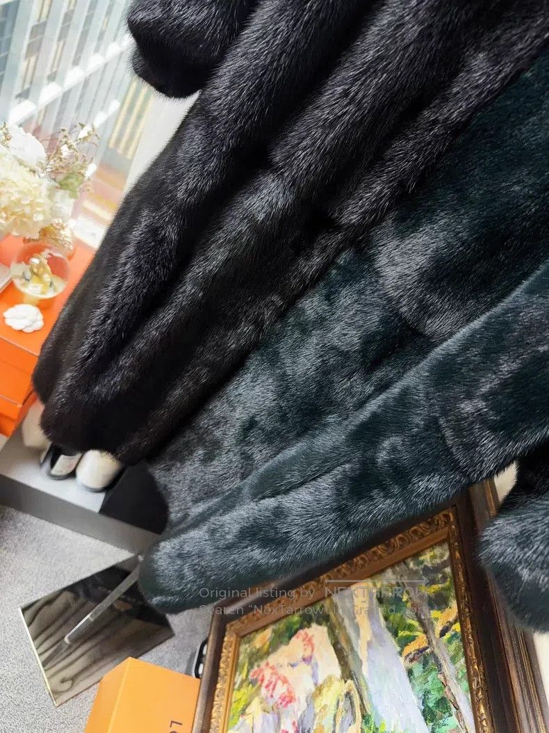 Fendi Fendi Black and Dark Green Mink Fur Coat Size XS / US 0-2 / IT 36-38 - 3 Thumbnail