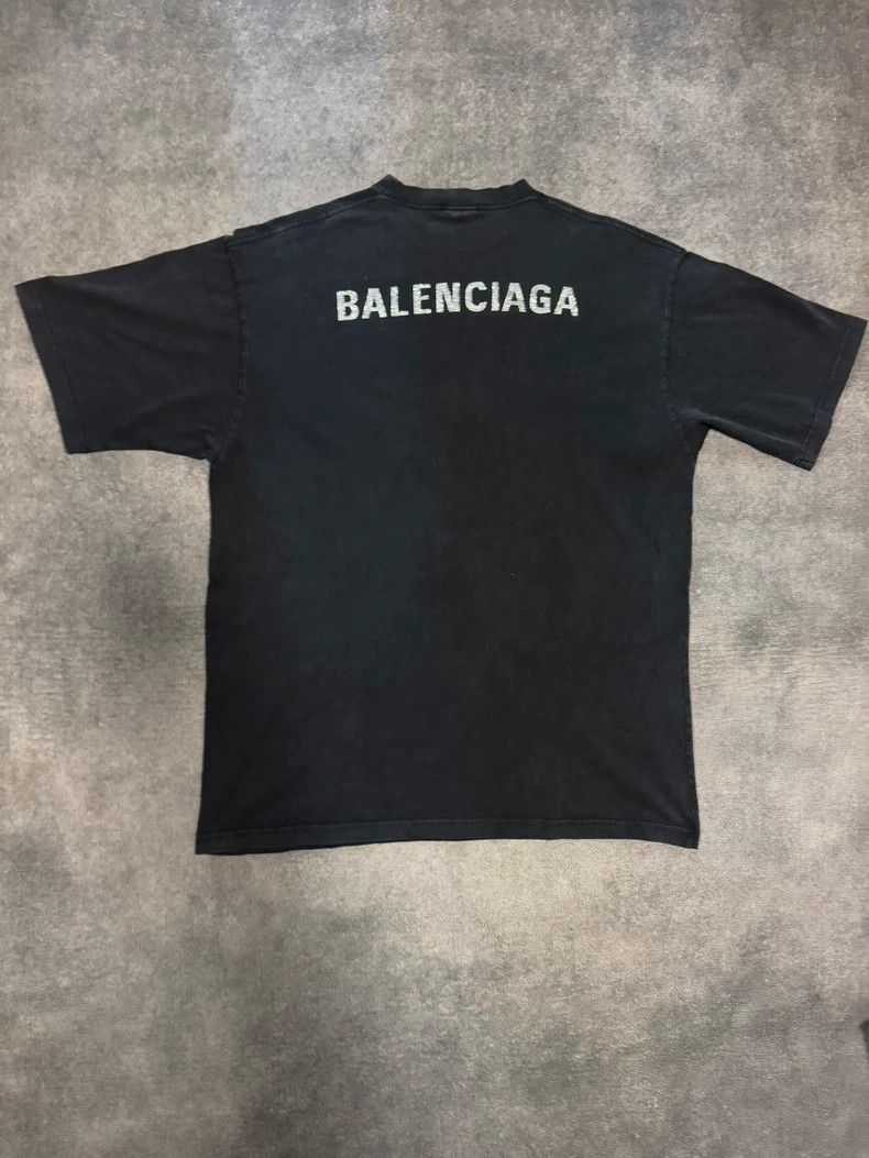 Balenciaga Balenciaga SS23 Logo crystal round neck short-sleeve T-shi Size US S / EU 44-46 / 1 - 1 Thumbnail