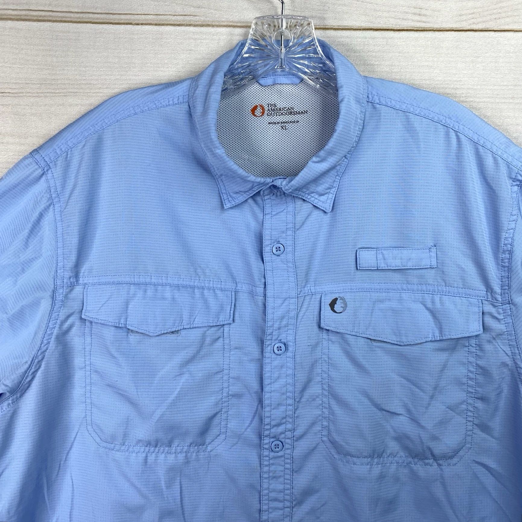 Vintage The American Outdoorsman Button-Up Shirt Mens XL Blue Short Sleeve N/A Pocketed UV Quick Dry Breathable Fishing Shirt Size US XXL / EU 58 / 5 - 2 Thumbnail