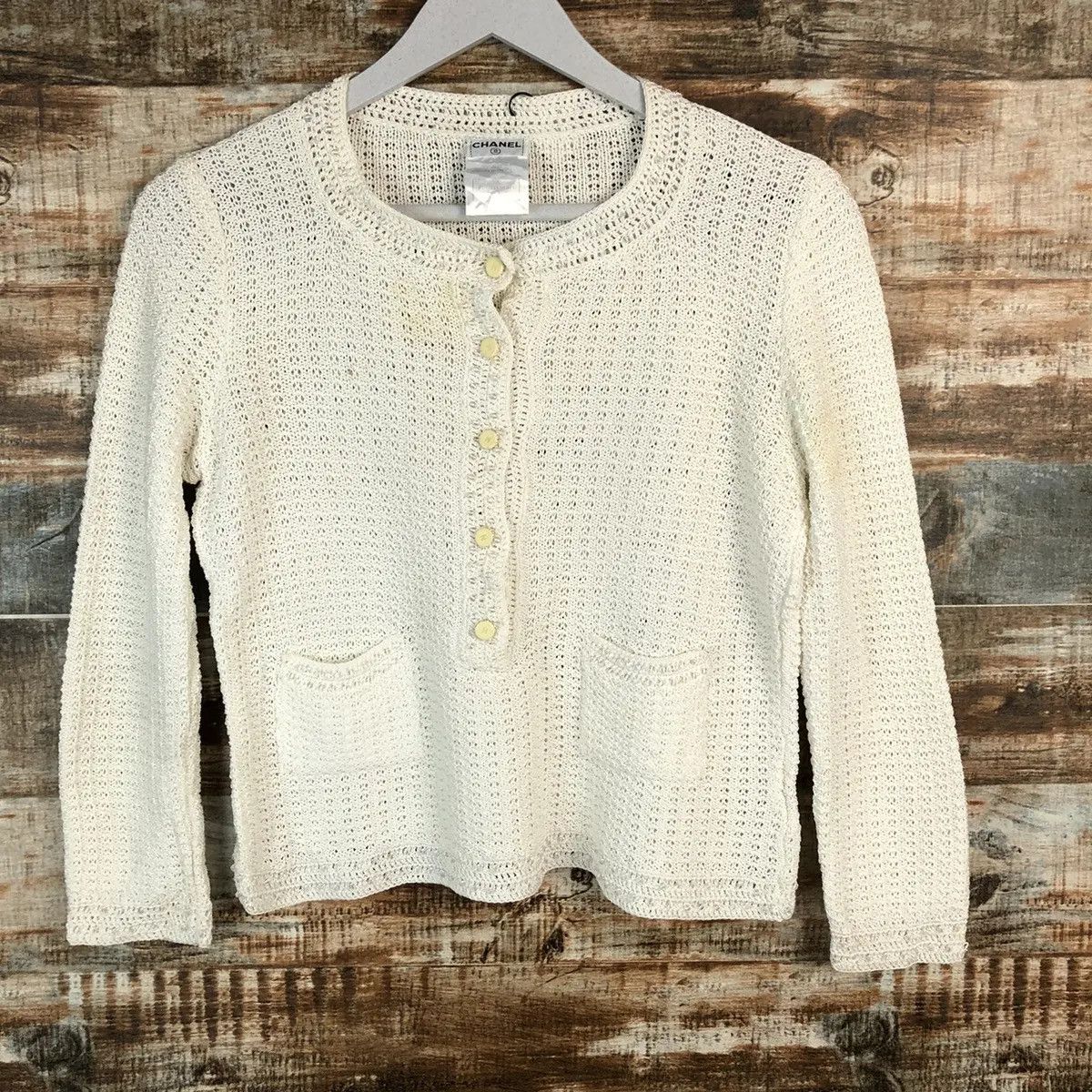 Chanel DL Chanel vintage crochet White Knitwear #A1717 Size XS / US 0-2 / IT 36-38 - 2 Thumbnail