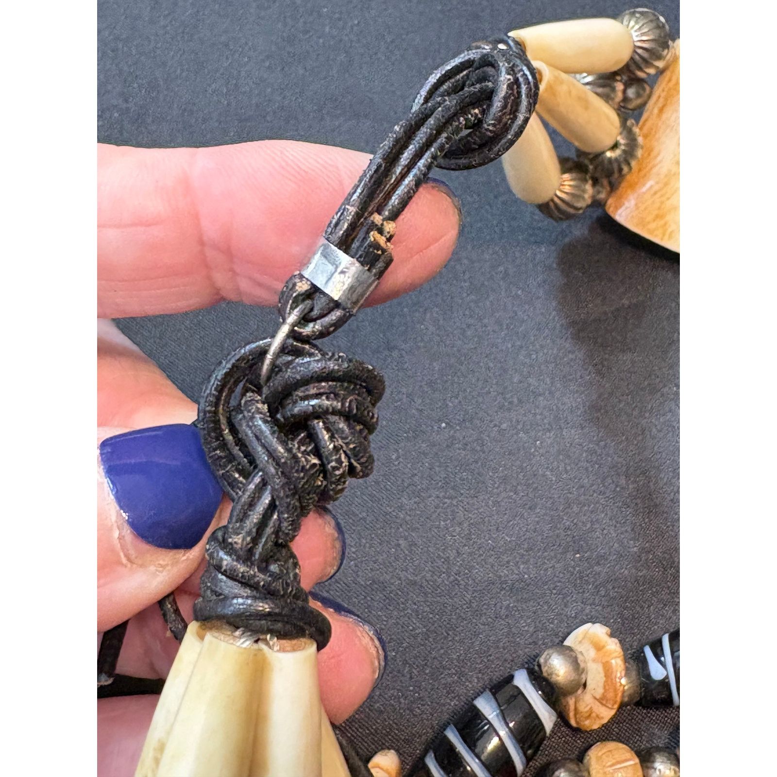 Other Multi-Strand Tribal Trade Bead Necklace Bone & Glass Beads Size ONE SIZE - 7 Thumbnail