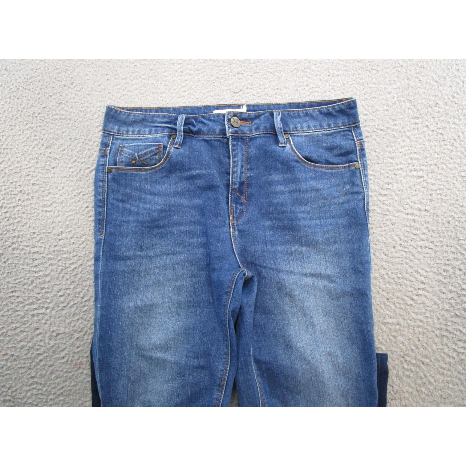 Denime Unpublished Denim Jeans Women's Size 30 2 Tone Blue Stretch Raw Hem 5-Pocket Straight Regular Denim Size 30" / US 8 / IT 44 - 3 Thumbnail