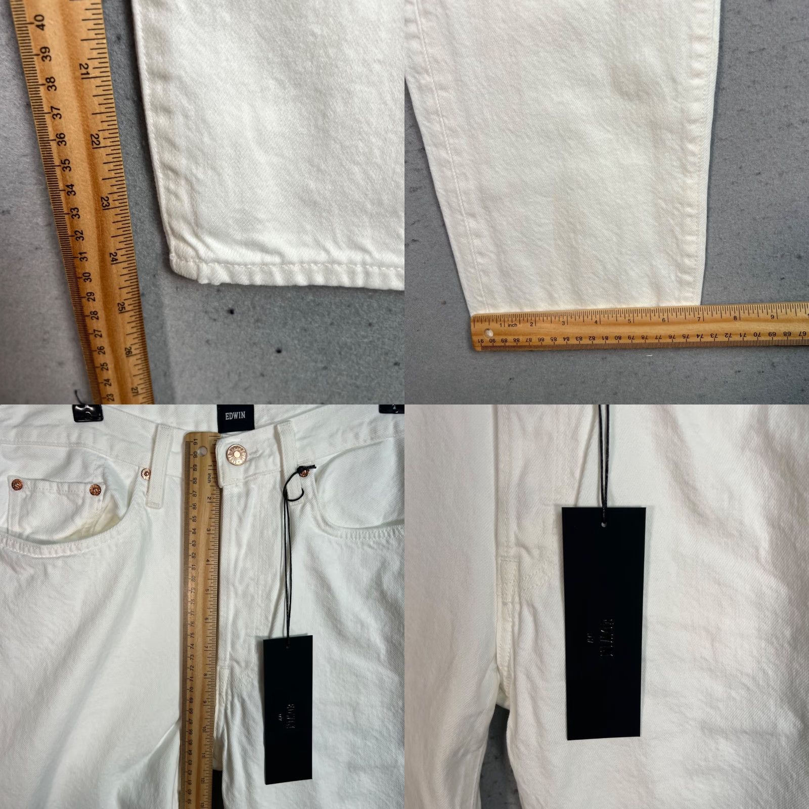 Edwin Edwin Womens Jeans White Crop 25in Inseam Straight Denim 100% Cotton High Rise 31 Regular 5-Pocket Vintage: No Size 24" / US 00 / IT 34 - 8 Thumbnail