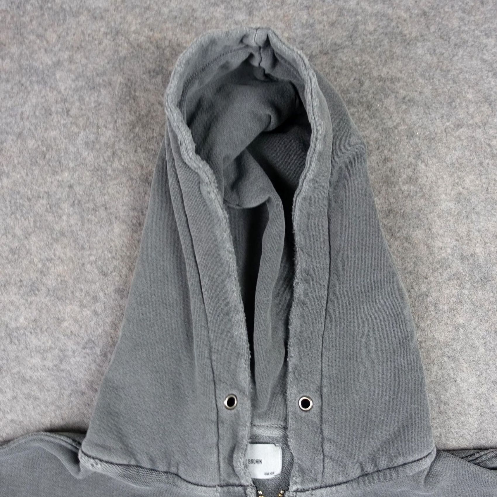 Vintage Joah Brown Hoodie Womens One Size Gray Full Zip Cotton Thrashed Grungy Casual Size ONE SIZE - 2 Thumbnail