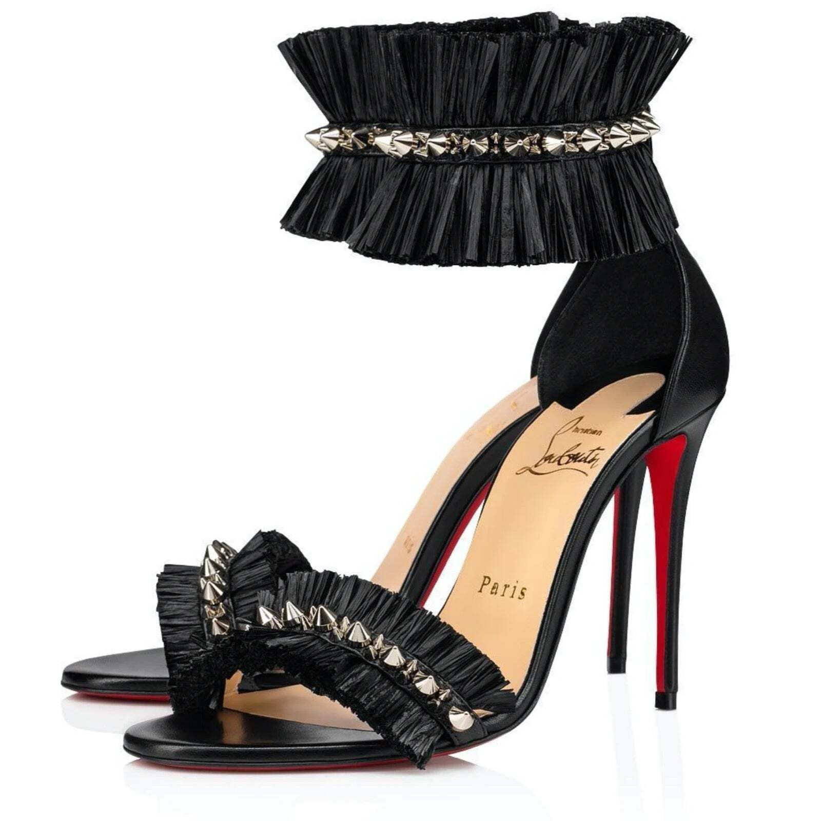 Christian Louboutin Christian Louboutin Poupedou 100 Raffia Sandal Heel Pump 35 Size US 5 / IT 35 - 1 Thumbnail