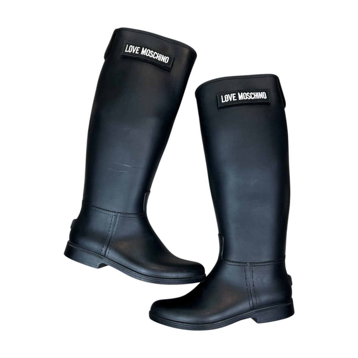 Love Moschino Love Moschino Rubber Rain Boots W’ Knee High Logo Wellies Size US 6 / IT 36 - 6 Thumbnail