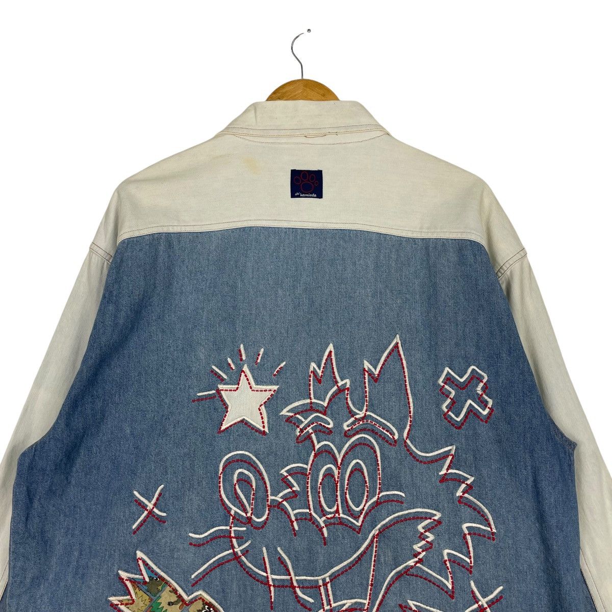 Japanese Brand × Jean Charles De Castelbajac × Vintage 💥JAPAN OH KAMIEDA CARTOON EMBROIDERY DENIM Size US L / EU 52-54 / 3 - 8 Thumbnail