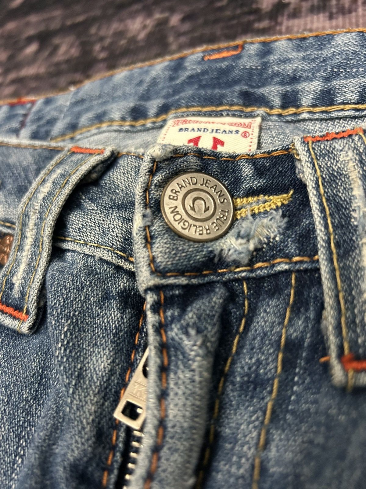 True Religion True Religion Patch work Spiral Flare Jeans Size US 27 - 14 Thumbnail