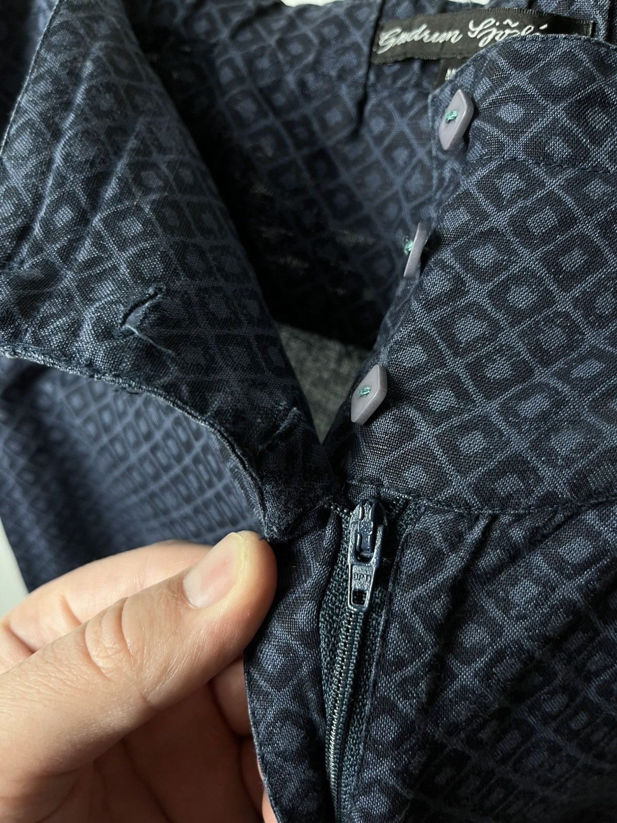 Other Gudrun Sjoden Wide Leg Linen Cotton Pants Navy Patterned S Size 27" / US 4 / IT 40 - 6 Thumbnail