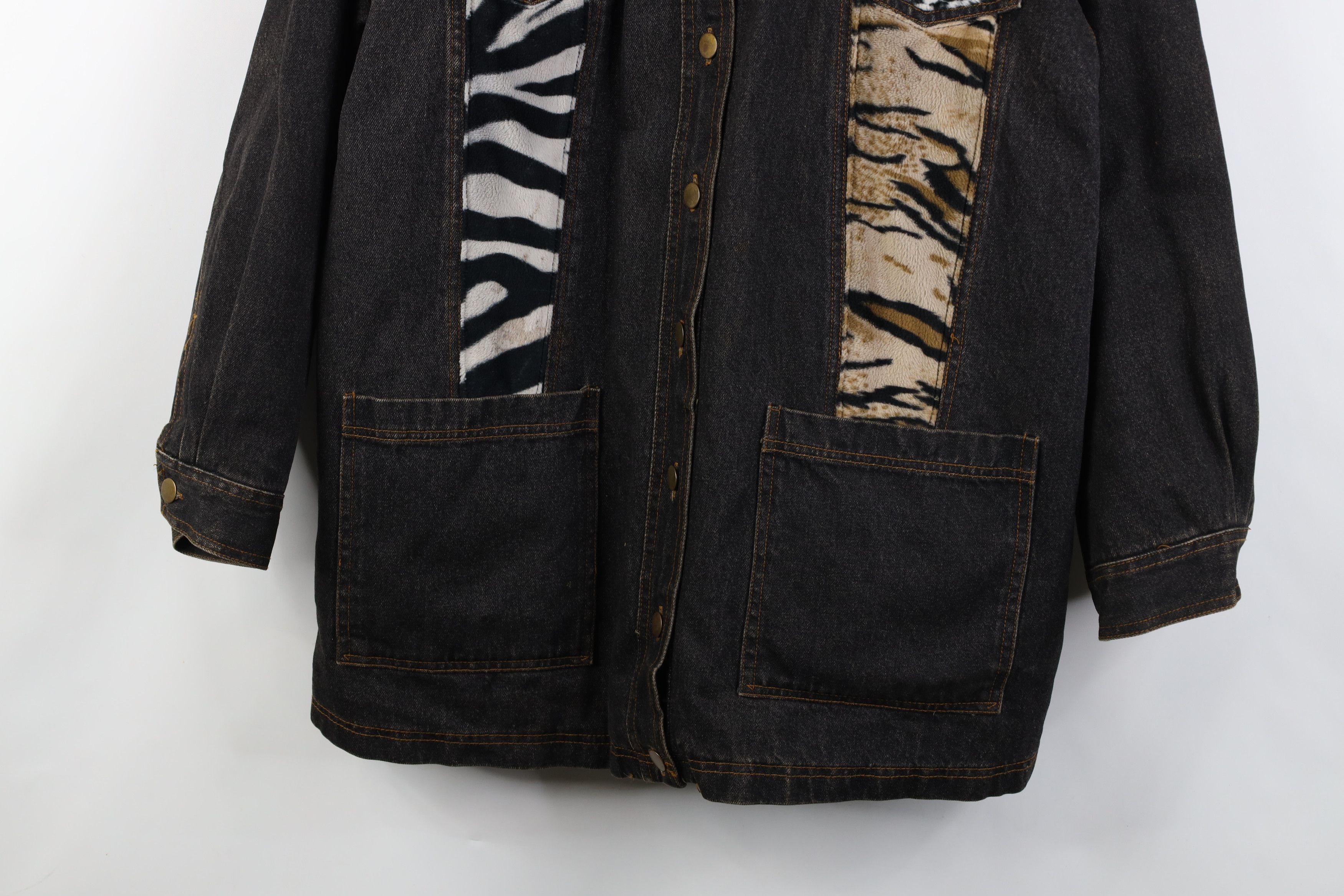 Vintage Vintage 90s Streetwear Quilted Denim Chore Barn Jacket Size L / US 10 / IT 46 - 3 Thumbnail