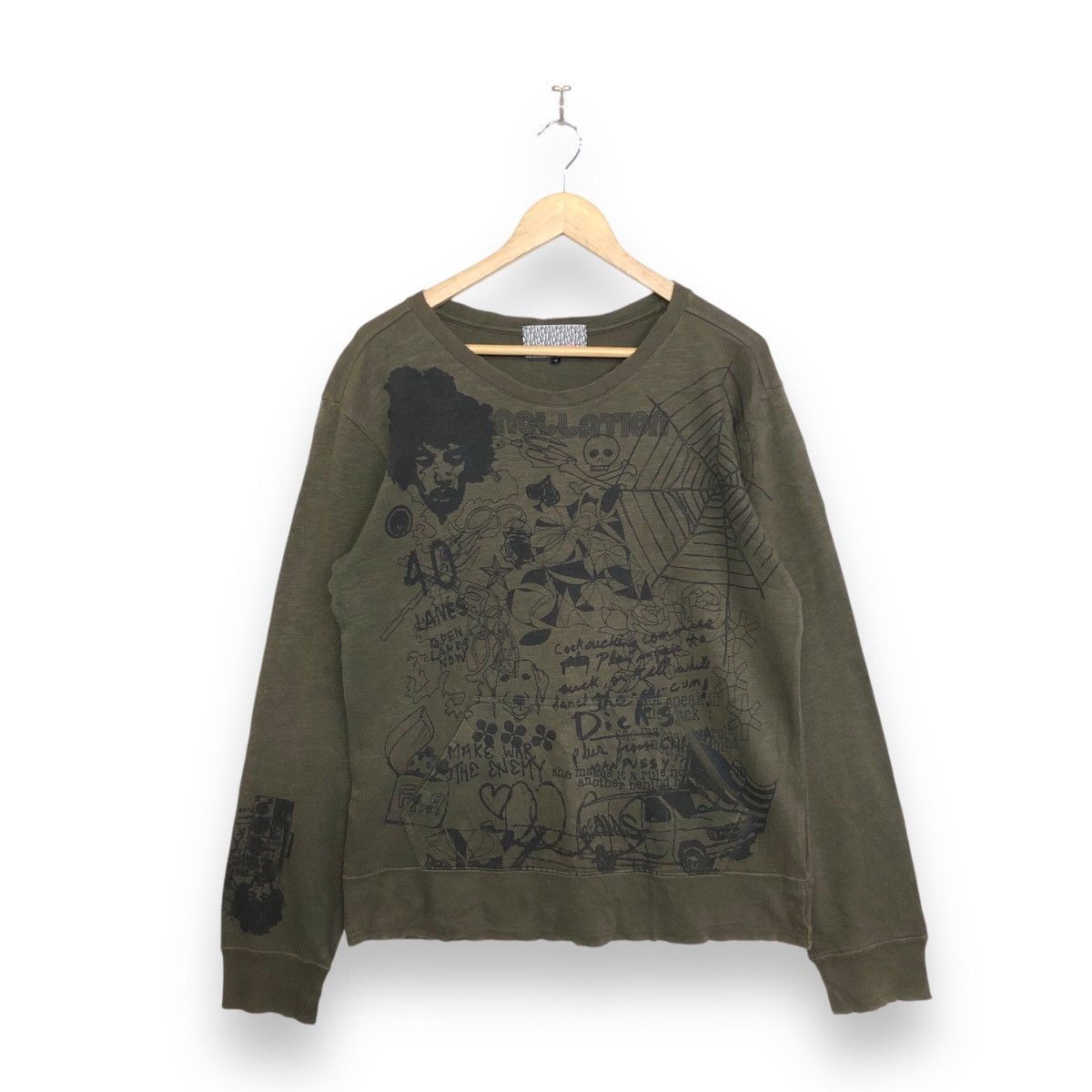 Beams Japan BEAMS JIMI HENDRIX ILLUSTRATION DISSTRESS DESIGN SWEATSHIRT Size US M / EU 48-50 / 2 - 1 Thumbnail