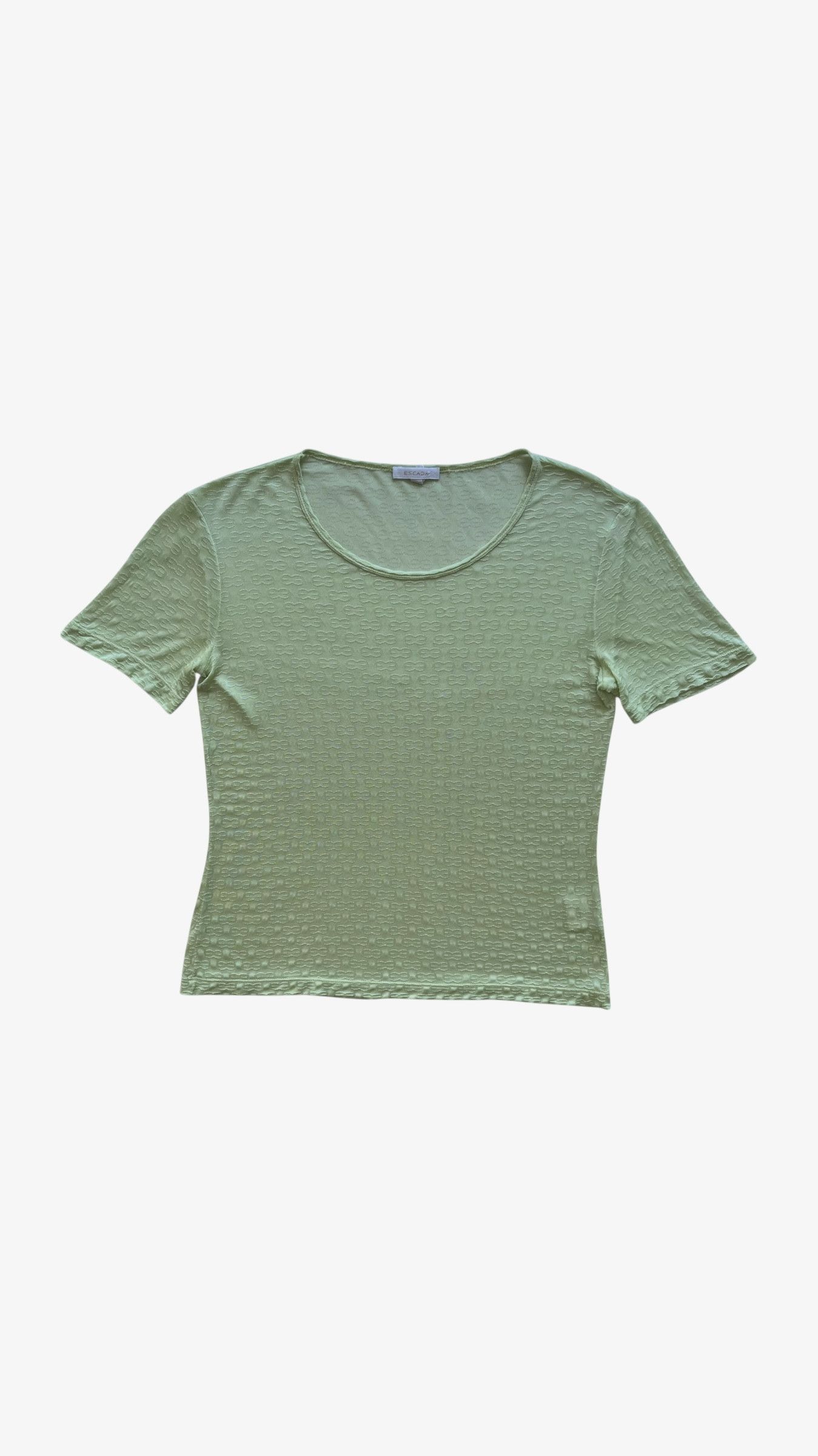 Escada Vintage Women's Escada Monogram Embroidered Green T-Shirt Size S / US 4 / IT 40 - 1 Thumbnail