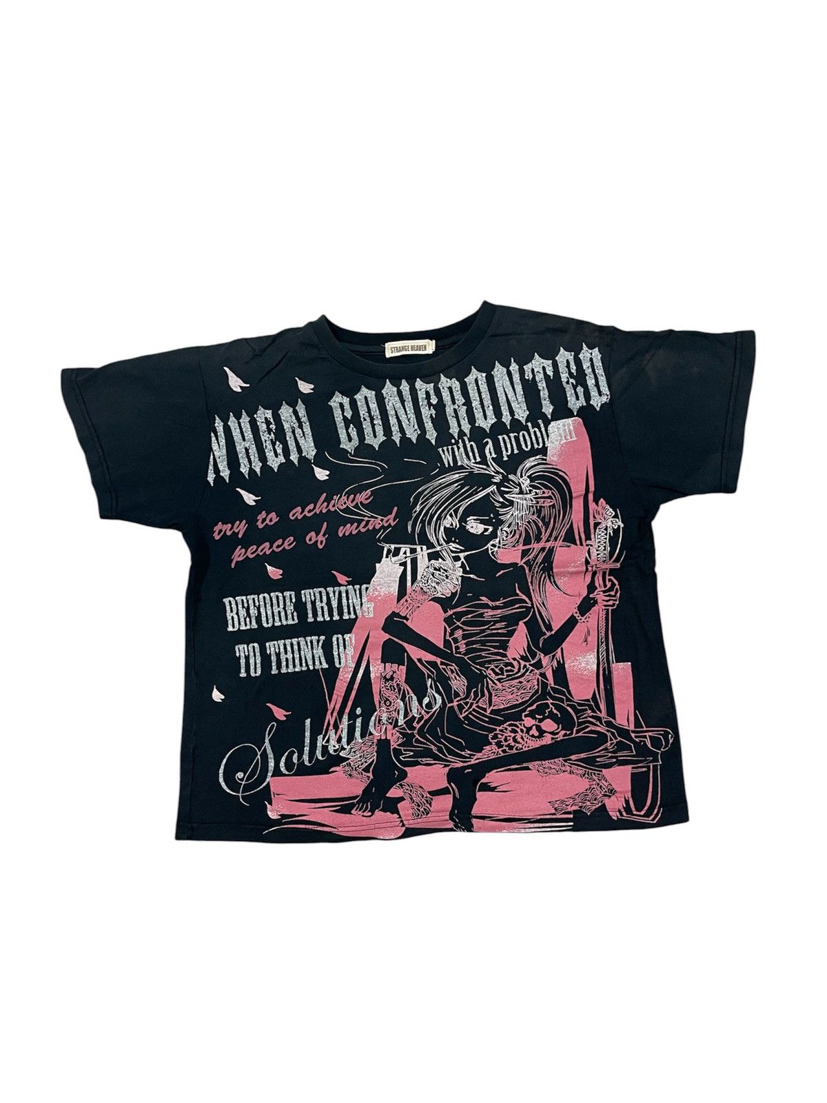 If Six Was Nine 2000s STRANGE HEAVEN SEXY WOMEN SAMURAI FADED BOXY TSHIRT Size US M / EU 48-50 / 2 - 1 Thumbnail