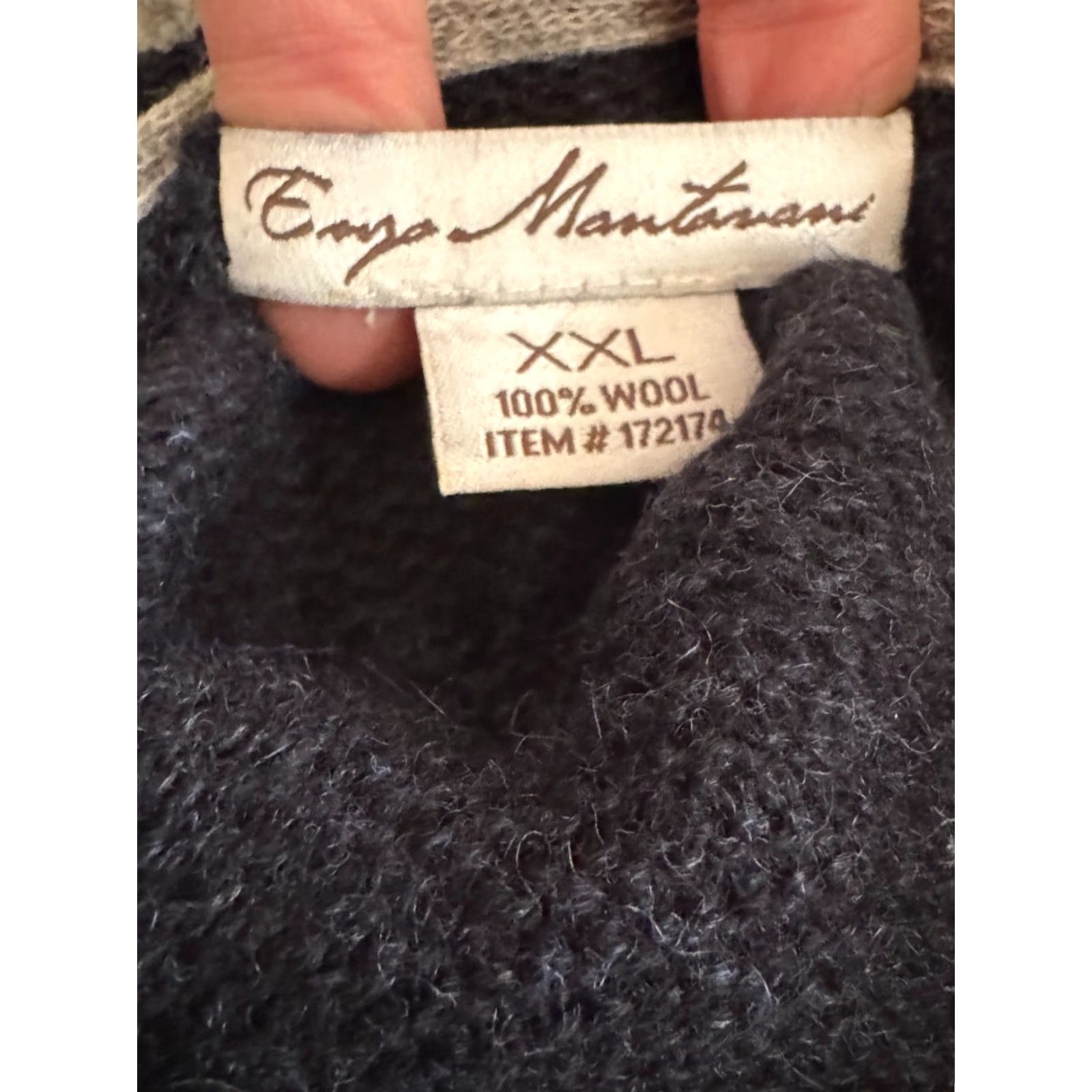 Vintage Enzo Mantovani Mens Sweater 2XL Blue 100% Wool Mock-Neck Long Sleeve Henley Size US XXL / EU 58 / 5 - 3 Thumbnail