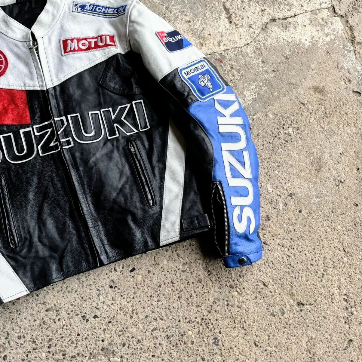 Other Vintage Suzuki Racing Leather Motorcycle jacket Black/Blue Size US XXL / EU 58 / 5 - 4 Thumbnail