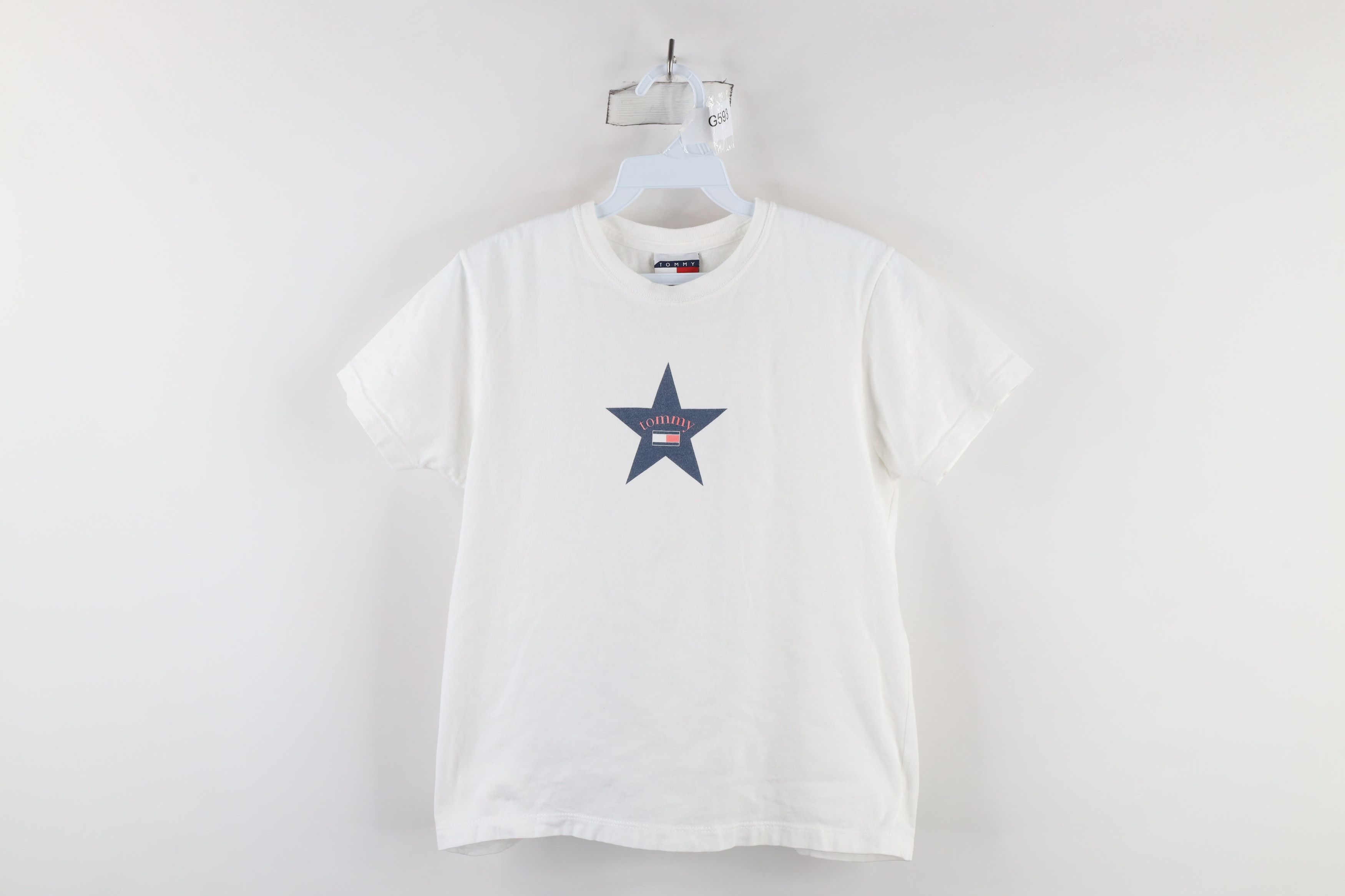 Tommy Hilfiger × Vintage Vintage 90s Tommy Hilfiger Out Star Cropped T-Shirt USA Size M / US 6-8 / IT 42-44 - 1 Thumbnail
