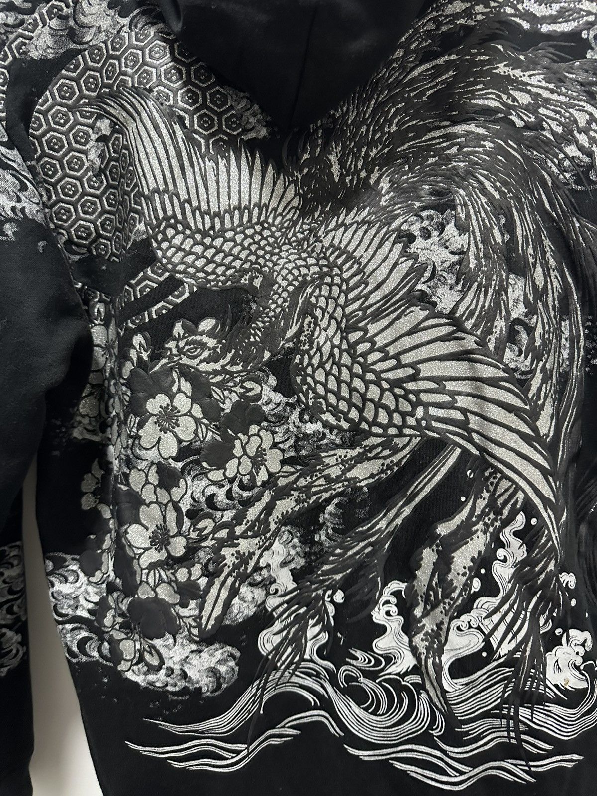 Japanese Brand Vintage Phoenix Full Print Zipper Hoodie Design Size US XL / EU 56 / 4 - 3 Thumbnail