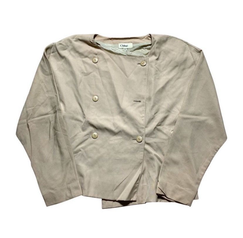 Chloe VTG 90s CHLOE BLAZER BEIGE DOUBLE BUTTON Size S / US 4 / IT 40 - 1 Thumbnail