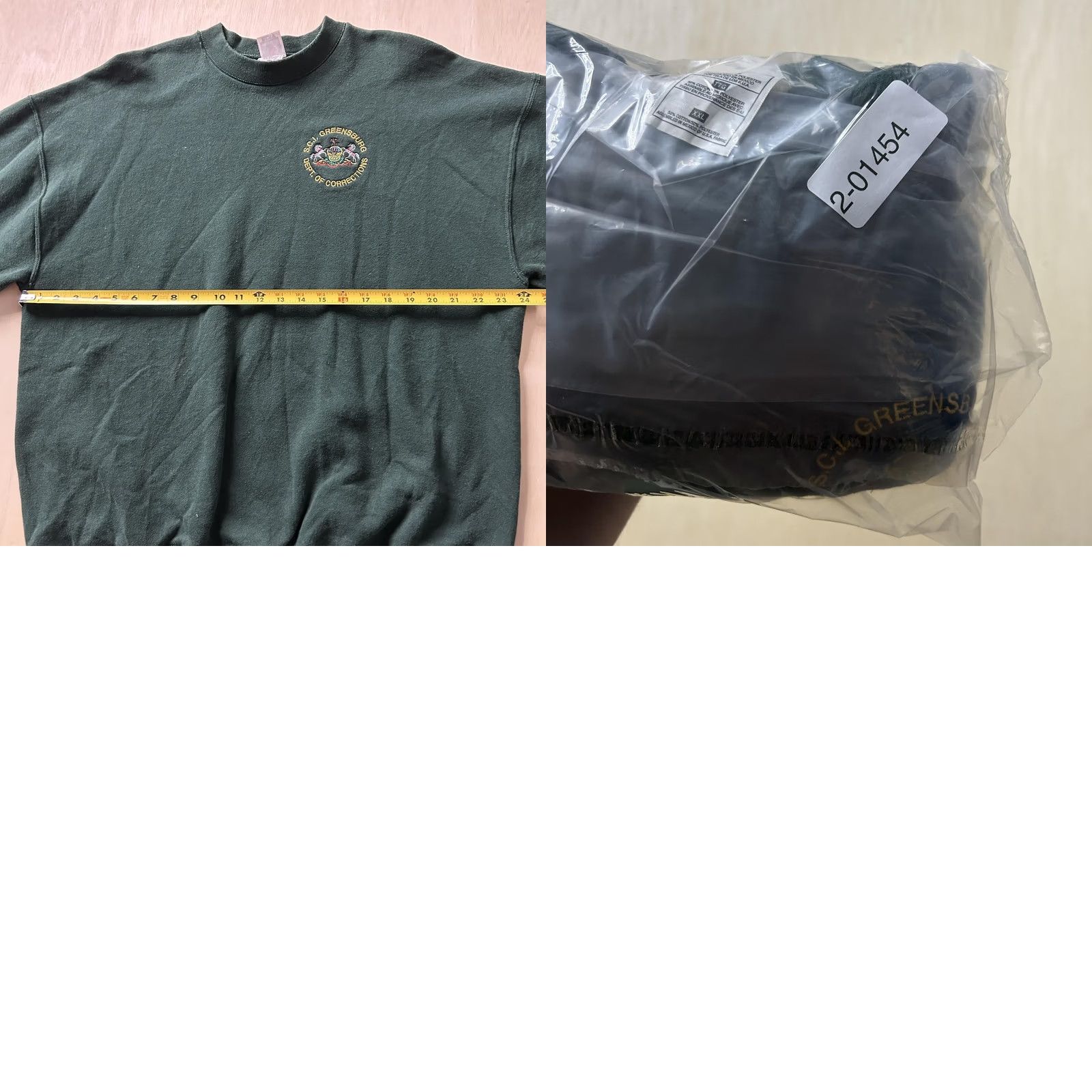Fruit Of The Loom VINTAGE 90s SCI Greensburg Corrections Fleece Sweatshirt Mens XXL Green Size US XXL / EU 58 / 5 - 8 Thumbnail