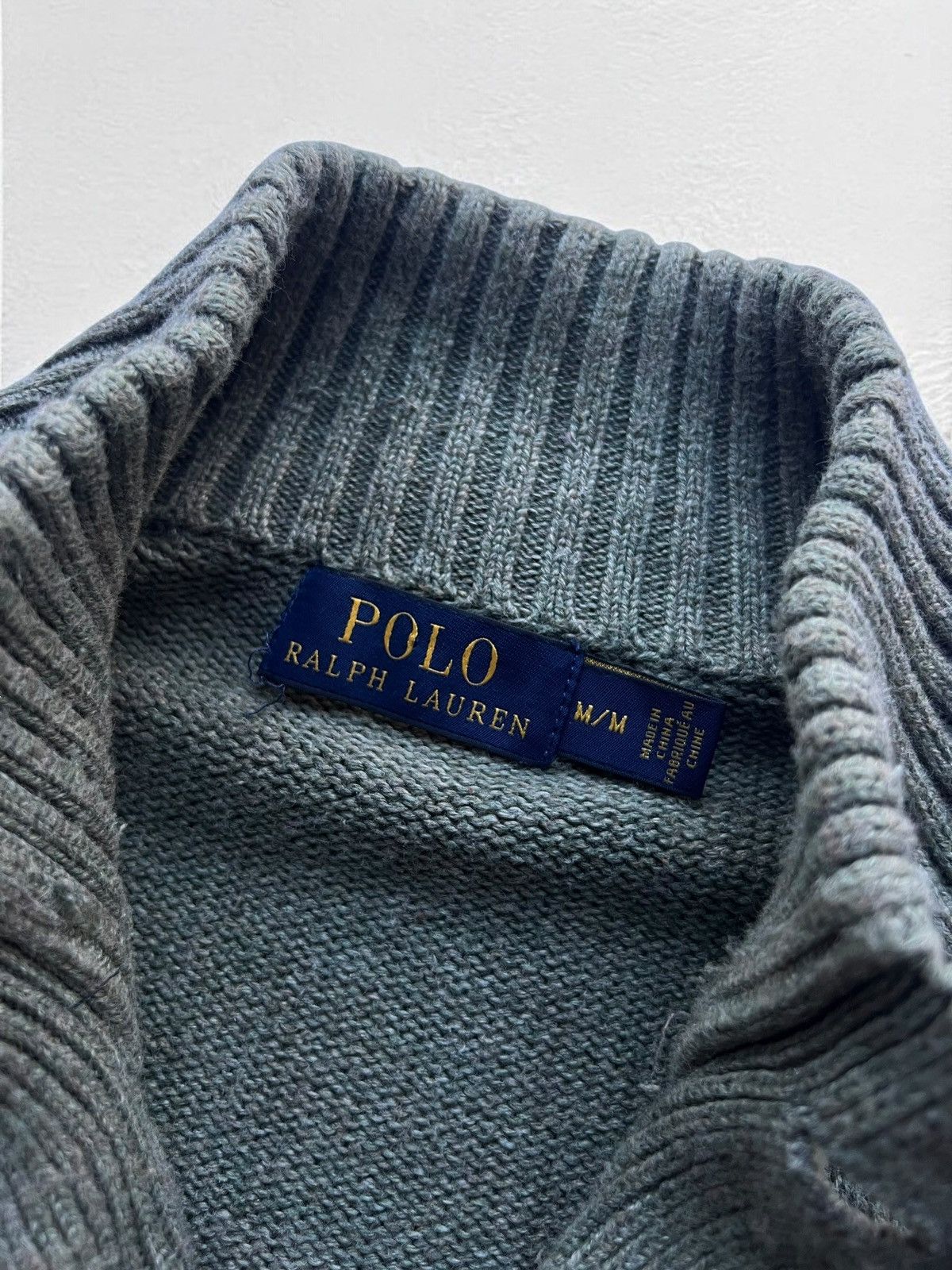 Denim & Supply Ralph Lauren × Polo Ralph Lauren × RRL Ralph Lauren RALPH LAUREN VINTAGE WOOL QUARTER ZIP 1/4 SWEATER HEAVY KNIT Size US L / EU 52-54 / 3 - 5 Thumbnail