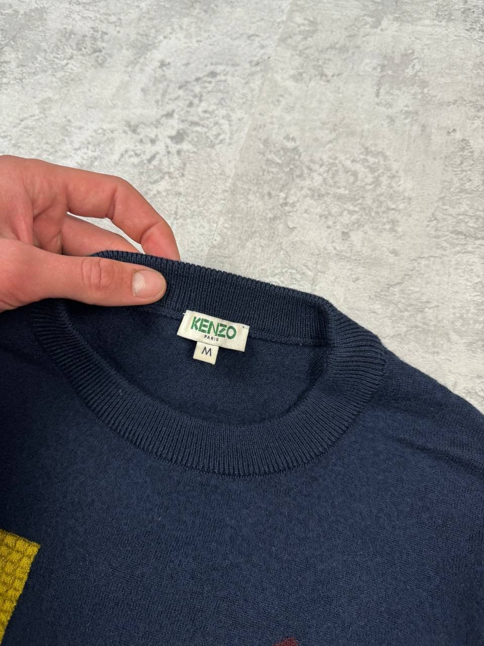 Kenzo Kenzo Wool Knit Dark Blue Women's Sweater Big Logo Size M / US 6-8 / IT 42-44 - 10 Thumbnail