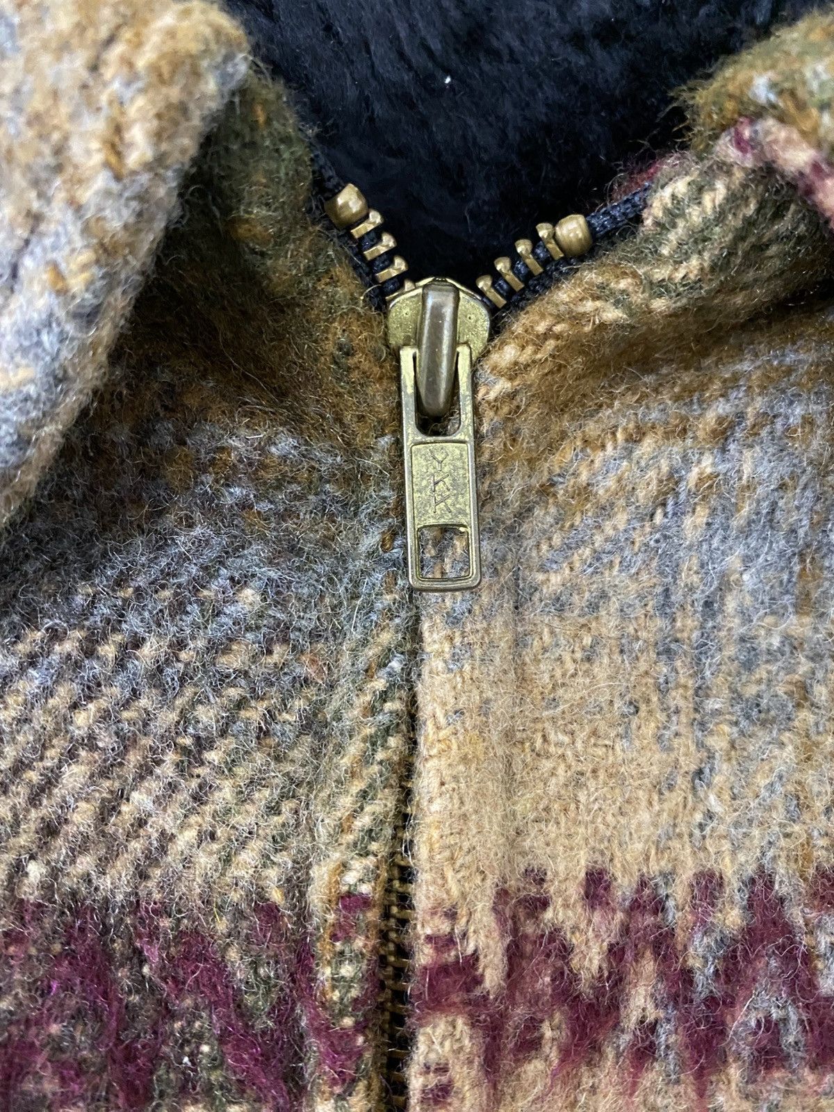 Vintage 50s Melton recycled wool blouson tartan jacket J5 Size US L / EU 52-54 / 3 - 4 Thumbnail