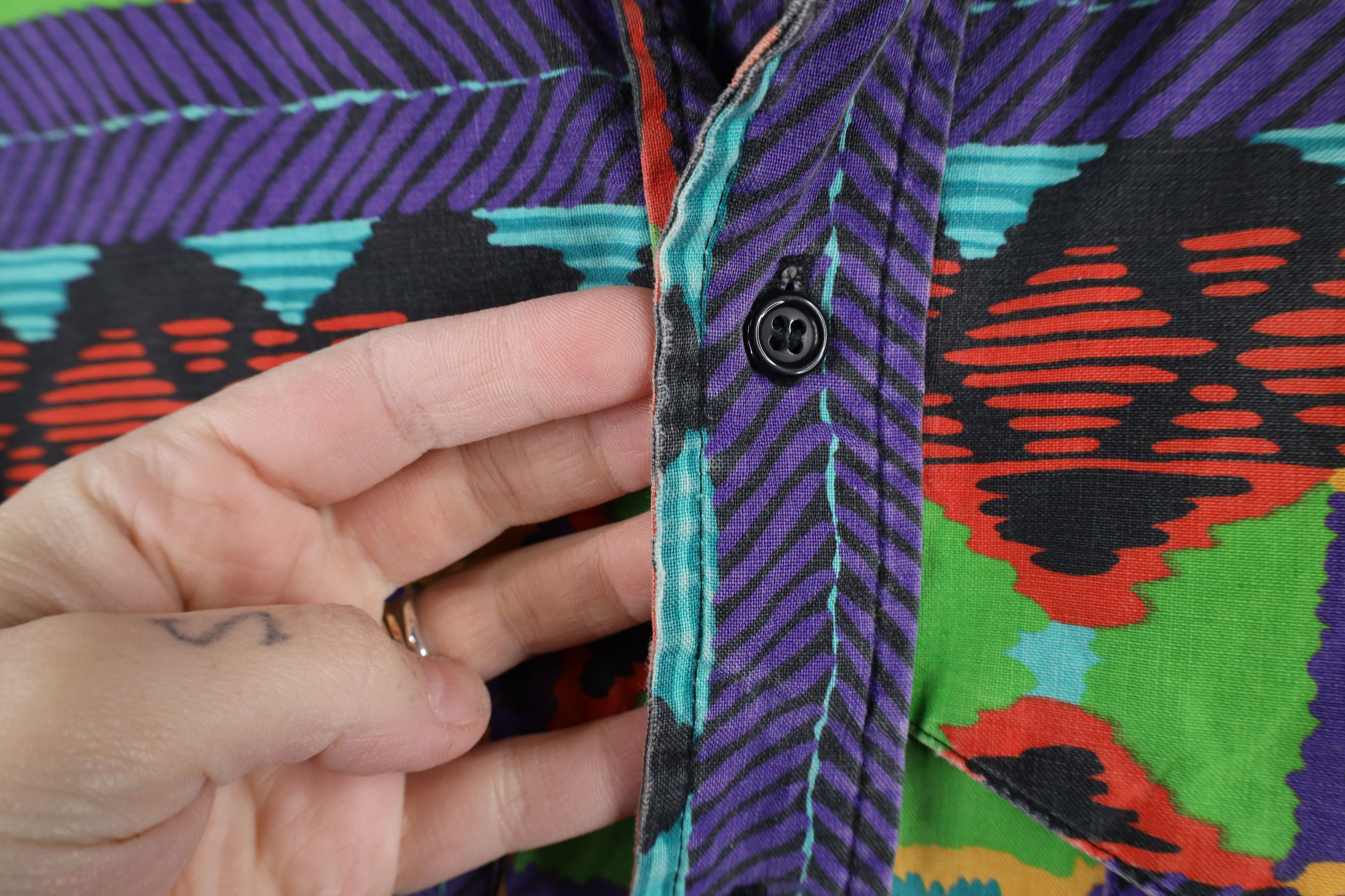 Vintage Vintage 90s Western Cowboy Band Collar Button Shirt USA Size US XL / EU 56 / 4 - 8 Thumbnail