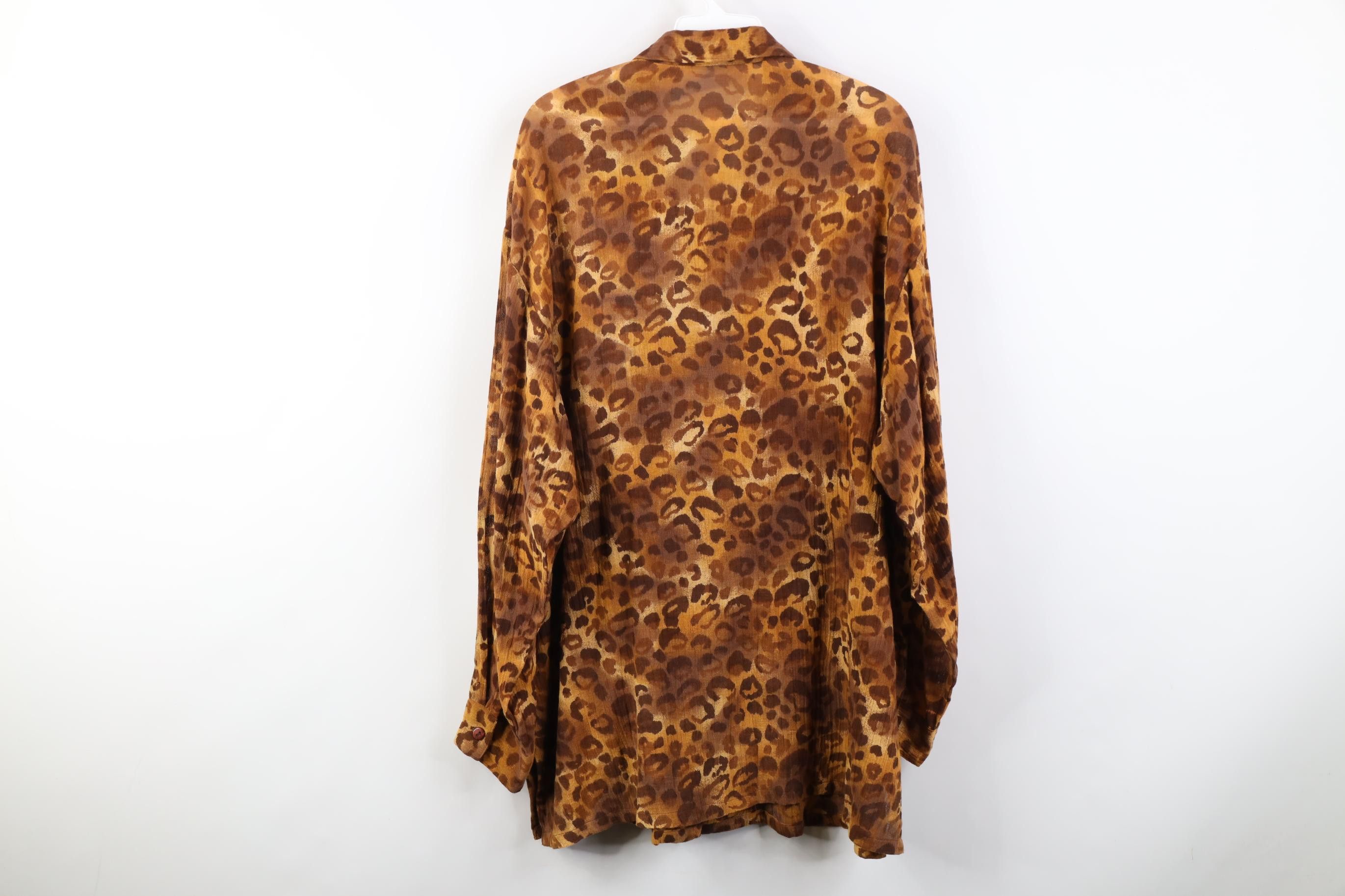 Vintage Vintage 90s Babydoll Cotton Leopard Cheetah Button Shirt Size XL / US 12-14 / IT 48-50 - 10 Thumbnail