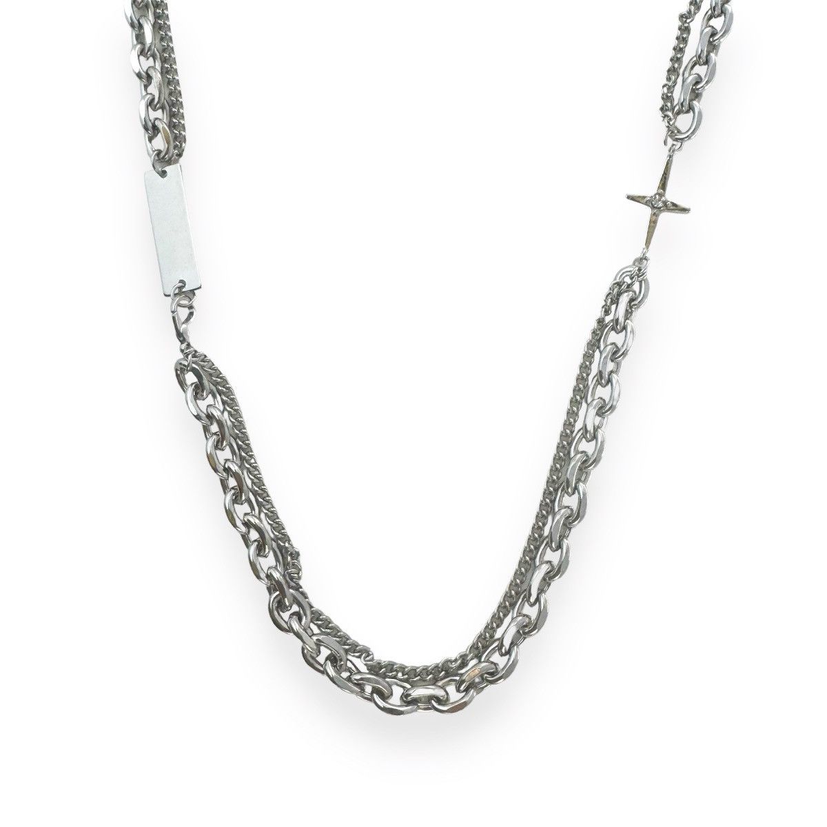 Other Double Layer Star Link Chain Necklace for Men Women Size ONE SIZE - 1 Thumbnail