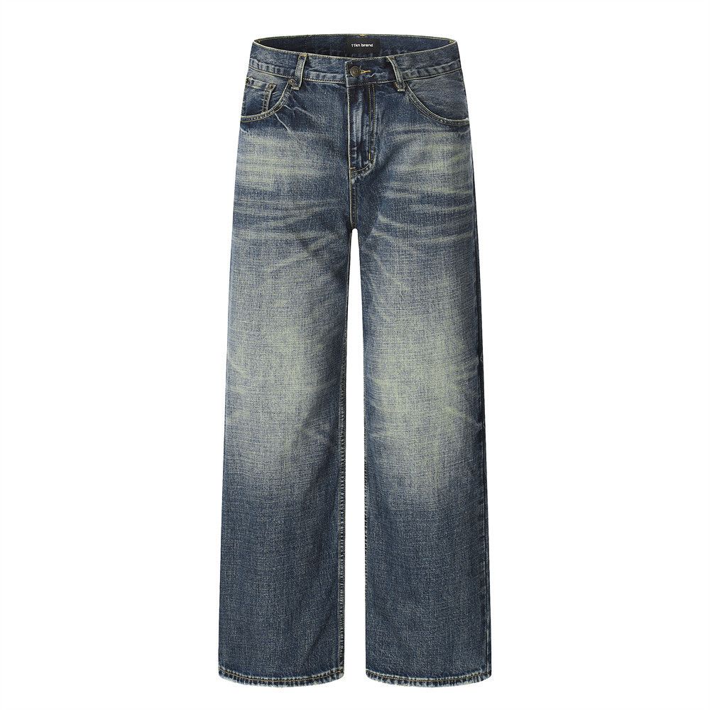 Vintage Retro punk distressed loose wide-leg washed jeans Size US 32 / EU 48 - 1 Thumbnail