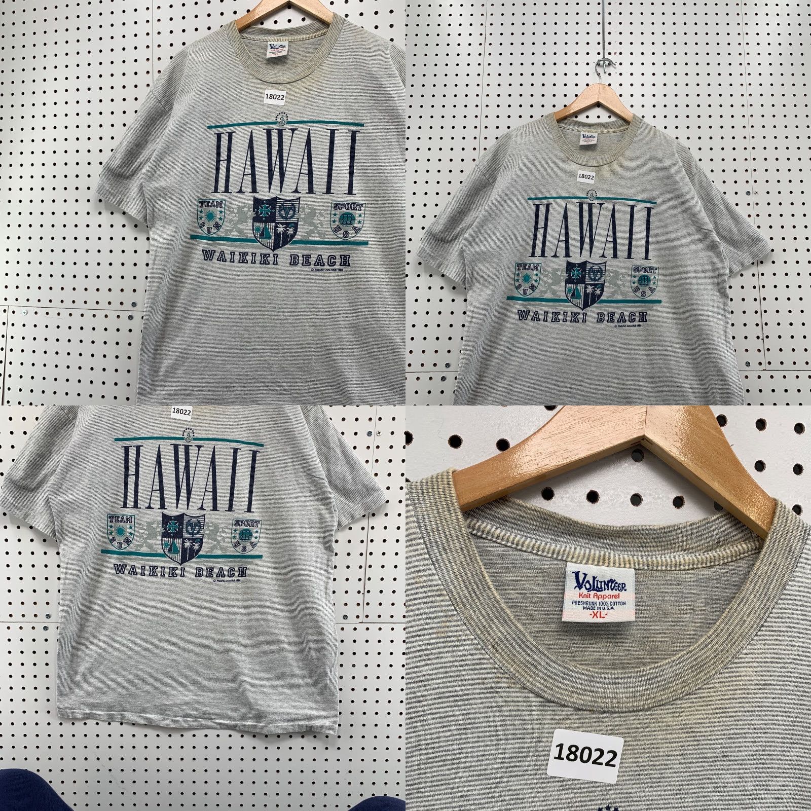 Vintage Vintage Hawaii Single Stitch Shirt Gray Mini Striped Waikiki Beach XL 23X30 USA Size US XL / EU 56 / 4 - 8 Thumbnail