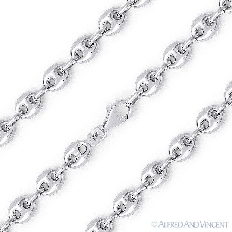 Other 6.2mm Puffed Marina / Mariner Link Chain Bracelet 7.5" Size ONE SIZE - 1 Thumbnail
